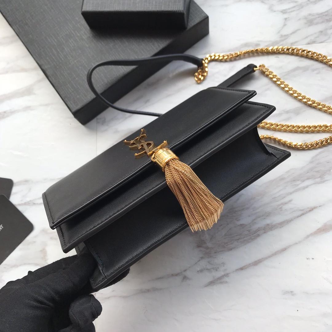 Saint Laurent Satin Kate Chain Wallet (19*12.5*4cm) - PerfectKickZ