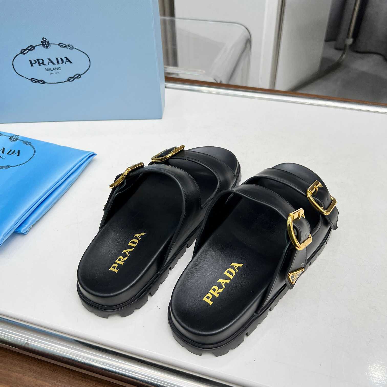 Prada Leather Strap Slides - PerfectKickZ