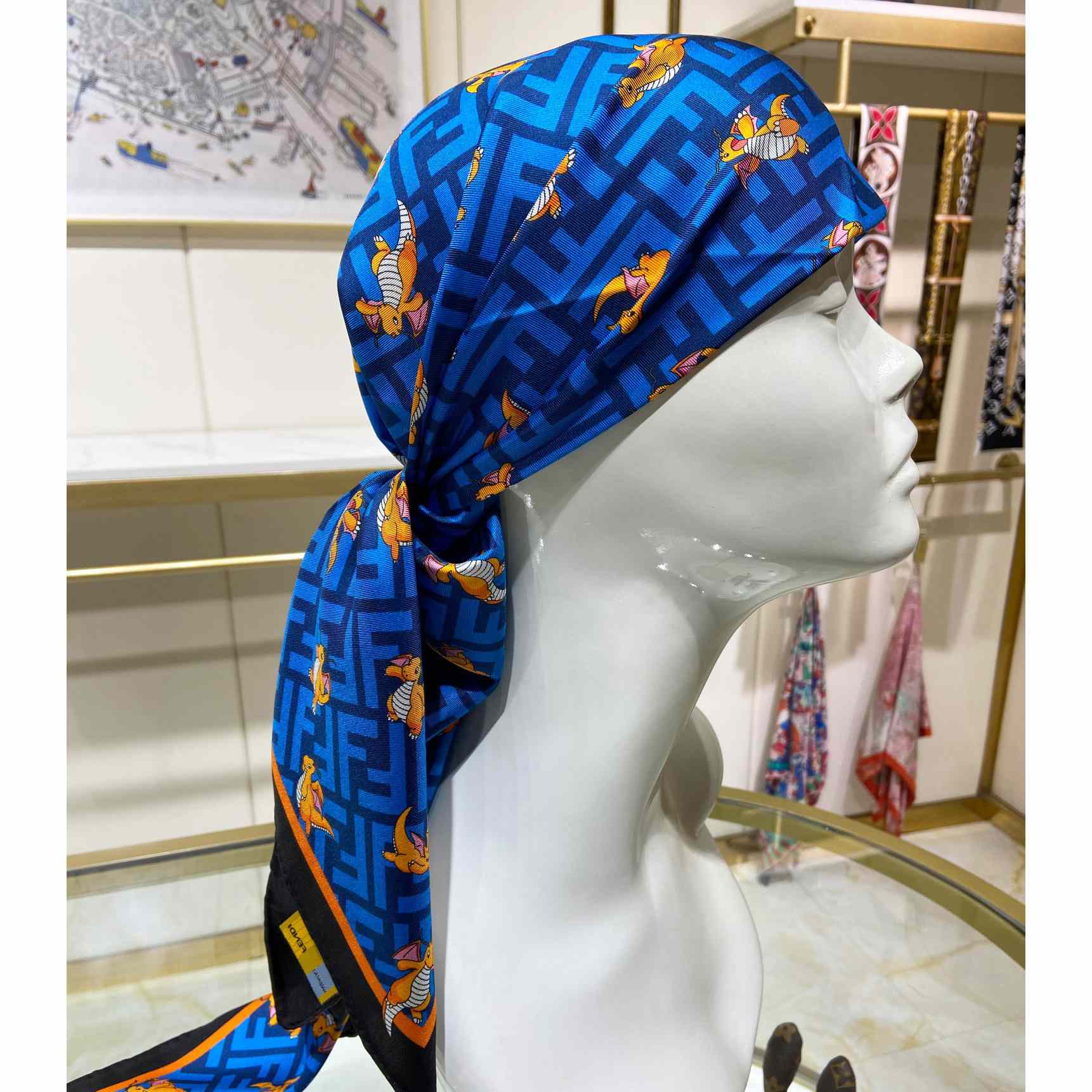 Fendi x FRGMT x Pokemon Silk Foulard   90*90cm - PerfectKickZ