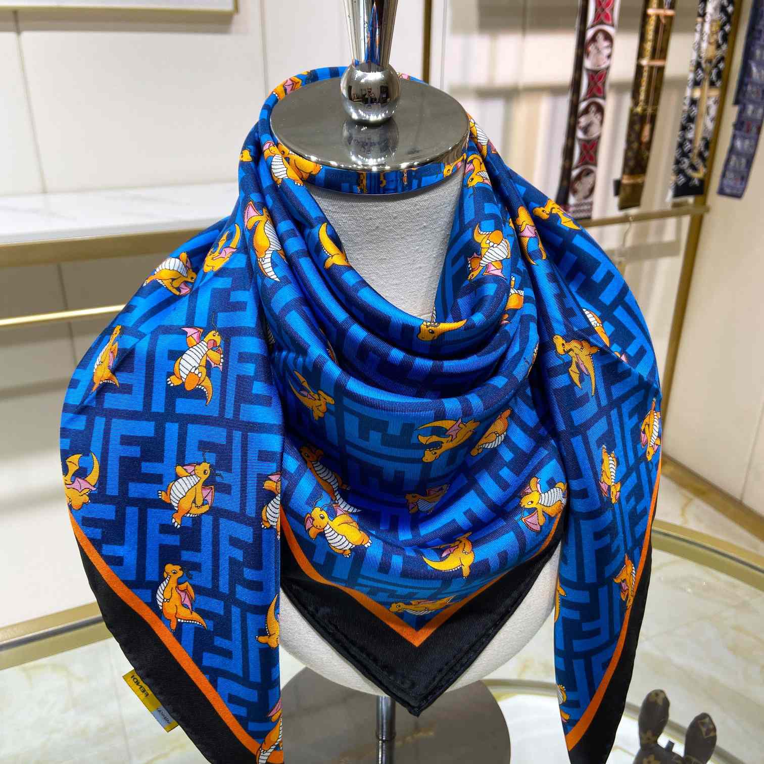 Fendi x FRGMT x Pokemon Silk Foulard   90*90cm - PerfectKickZ