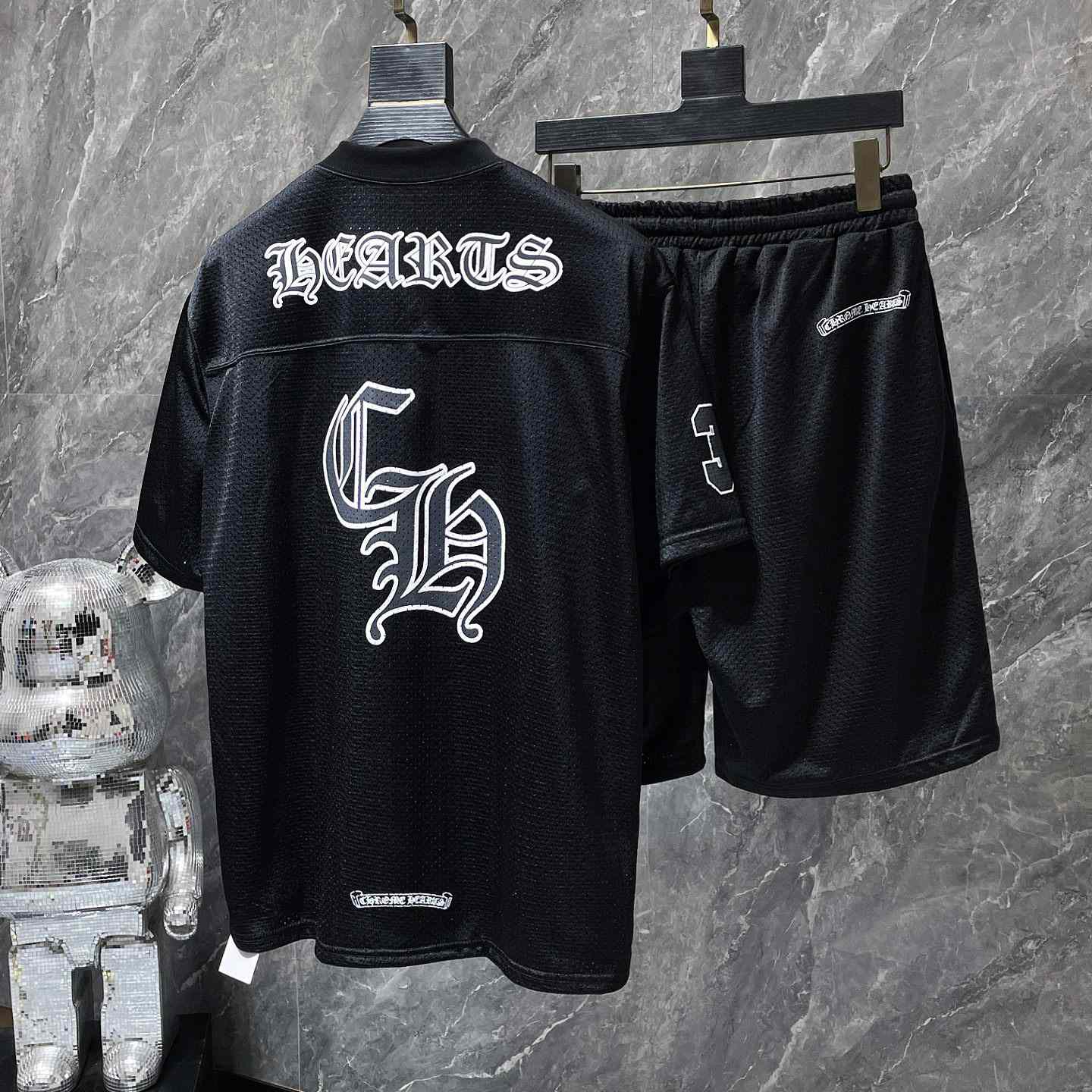 Chrome Heart Mesh Tee & Shorts - 
