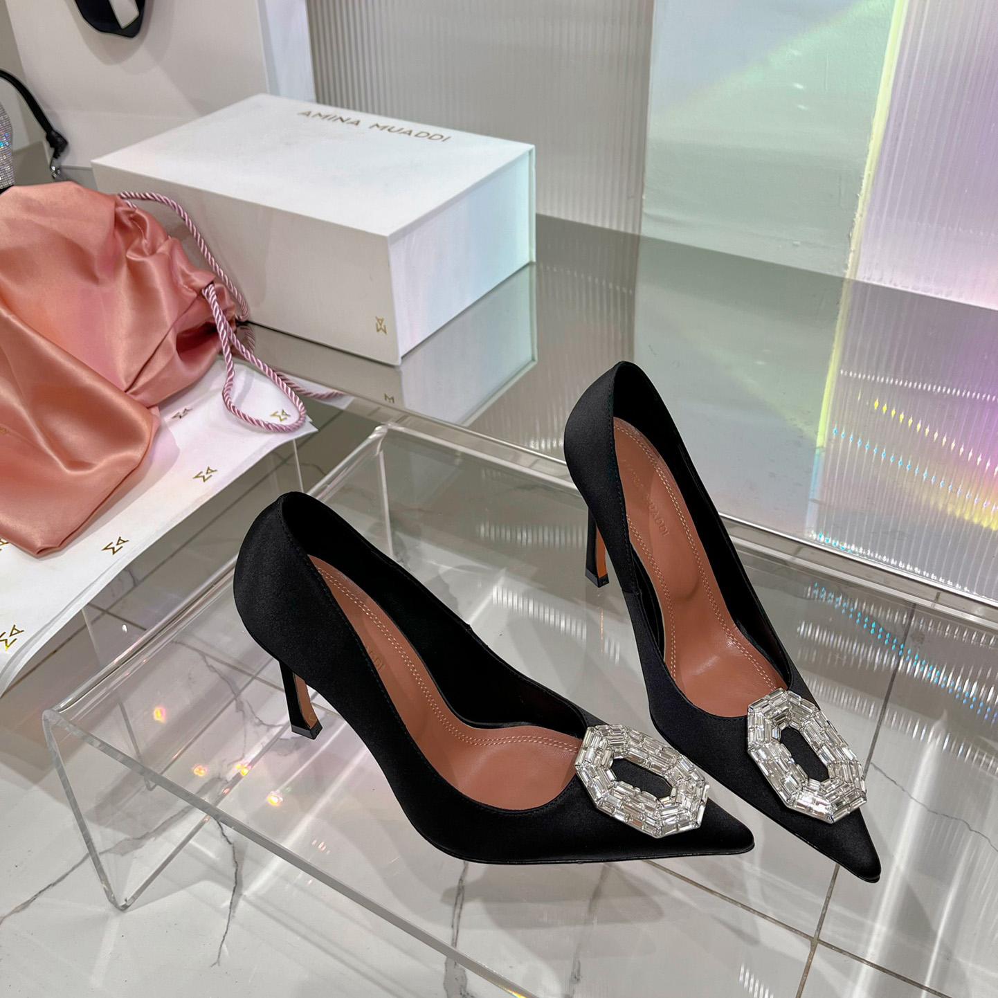 Amina Muaddi Camelia 95mm Crystal Pumps - PerfectKickZ