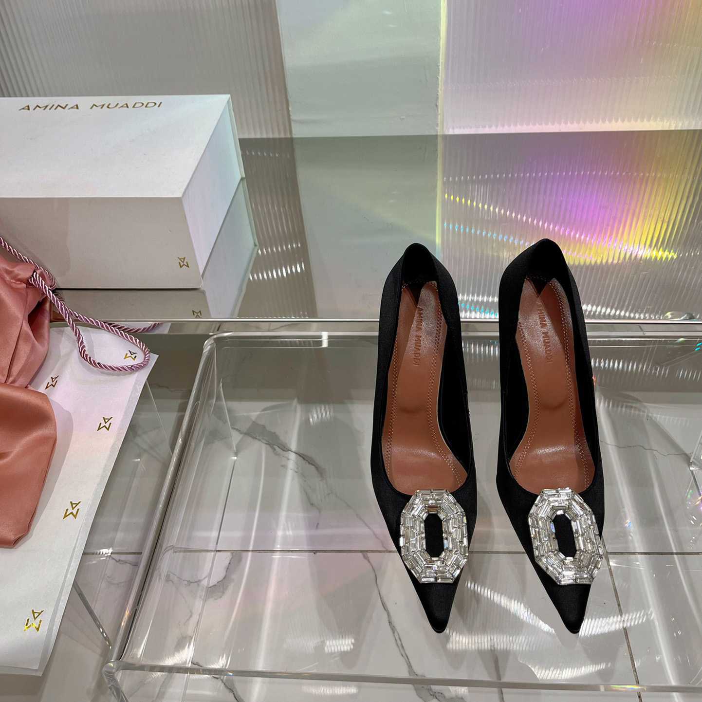 Amina Muaddi Camelia 95mm Crystal Pumps - PerfectKickZ
