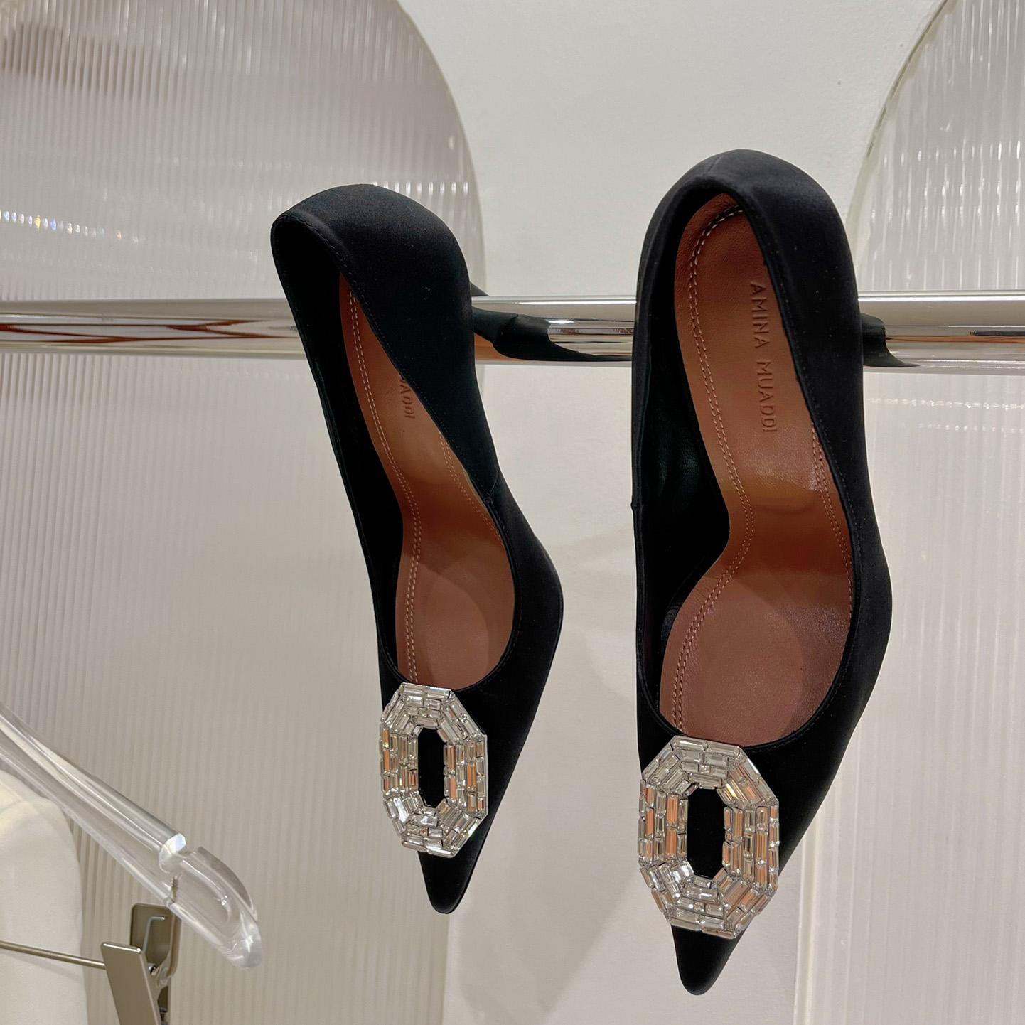 Amina Muaddi Camelia 95mm Crystal Pumps - PerfectKickZ