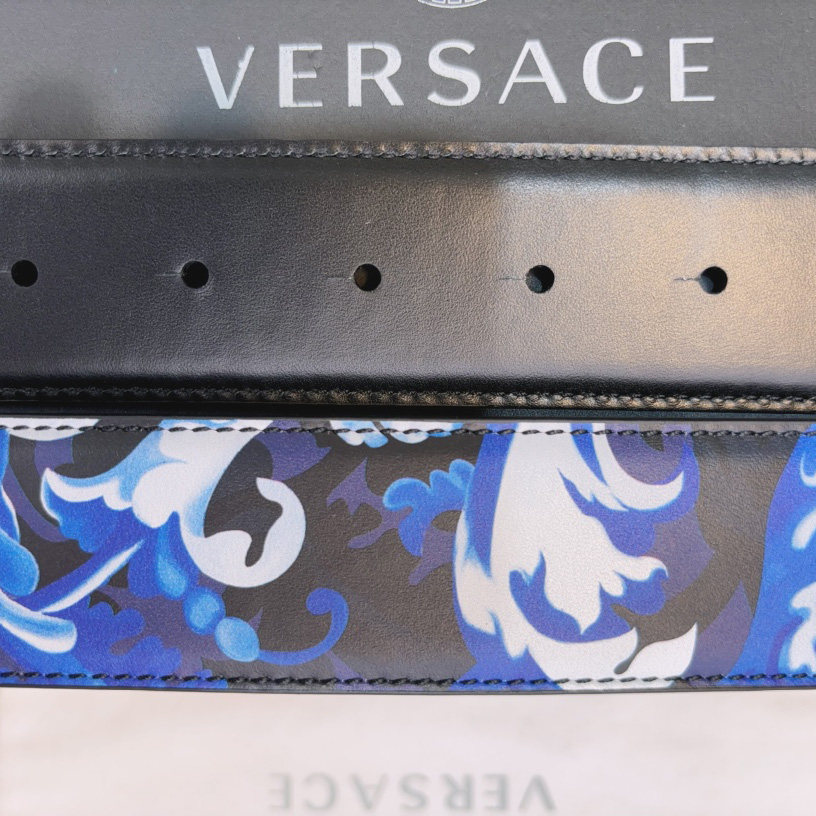 Versace La Medusa Logo-buckle Barocco-print Belt   40mm - PerfectKickZ