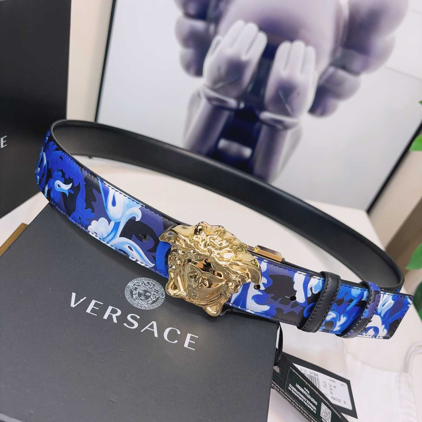 Versace La Medusa Logo-buckle Barocco-print Belt   40mm - PerfectKickZ