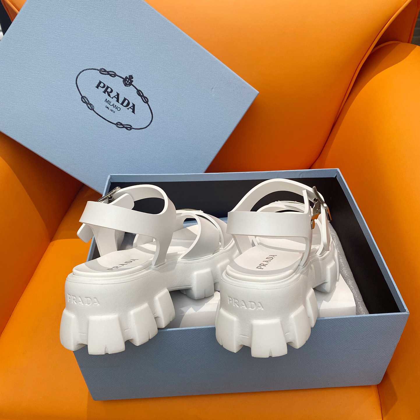 Prada Monolith Rubber Sandals - PerfectKickZ