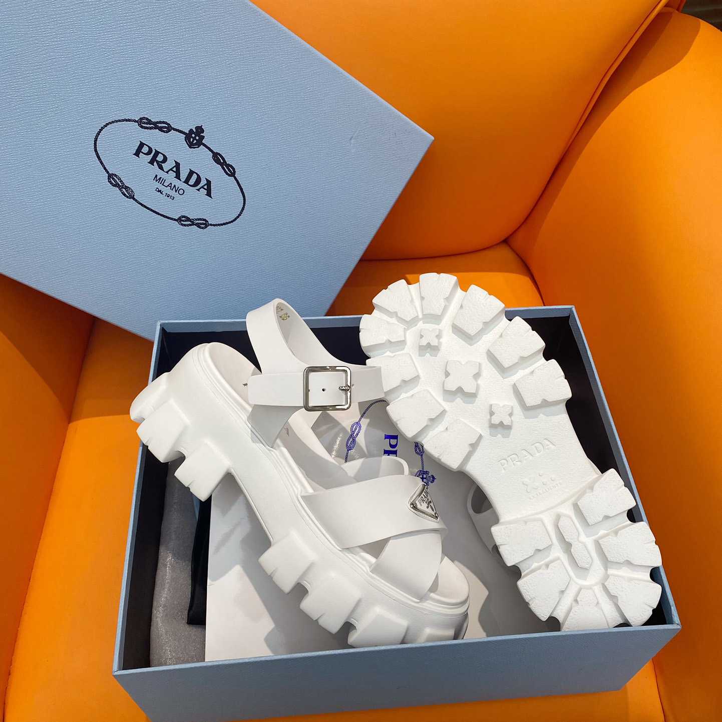 Prada Monolith Rubber Sandals - PerfectKickZ