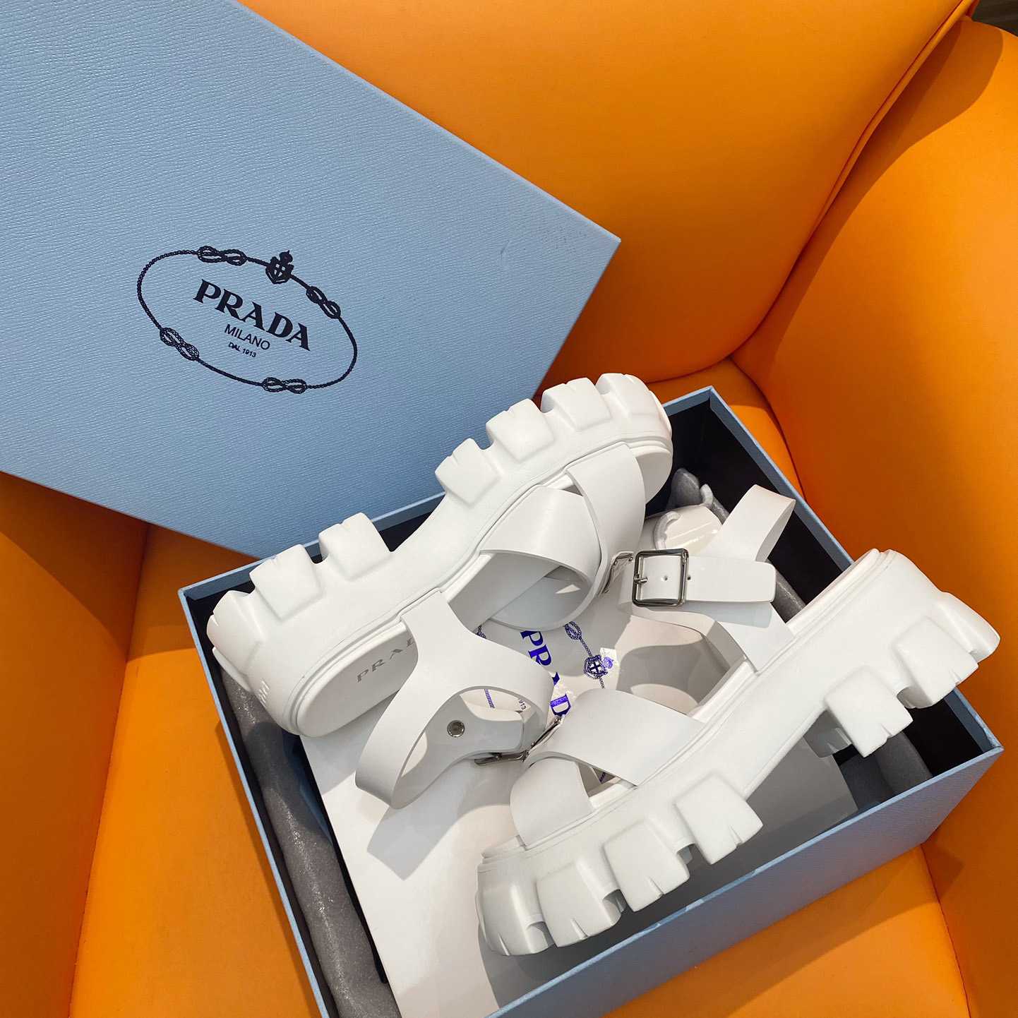 Prada Monolith Rubber Sandals - PerfectKickZ