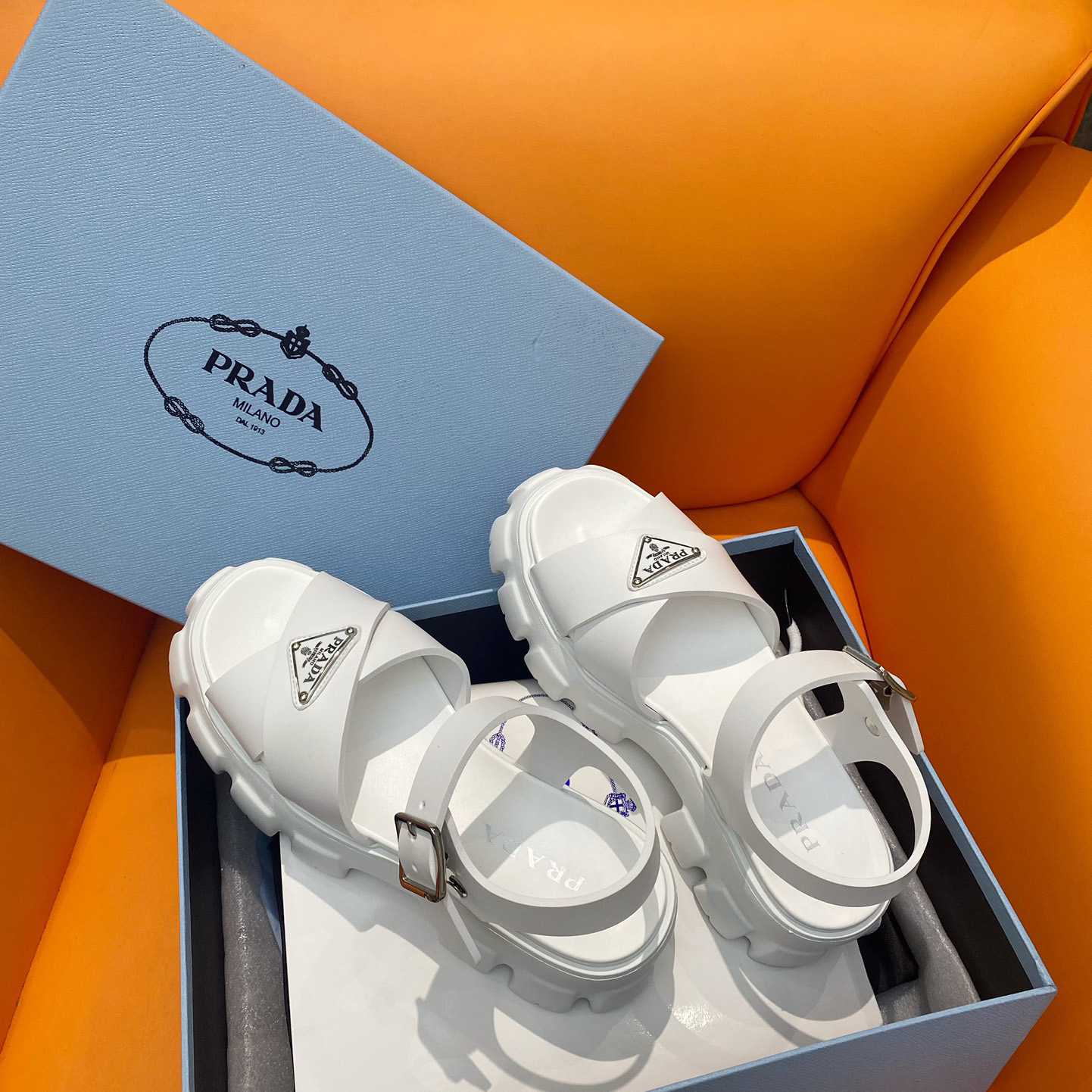 Prada Monolith Rubber Sandals - PerfectKickZ