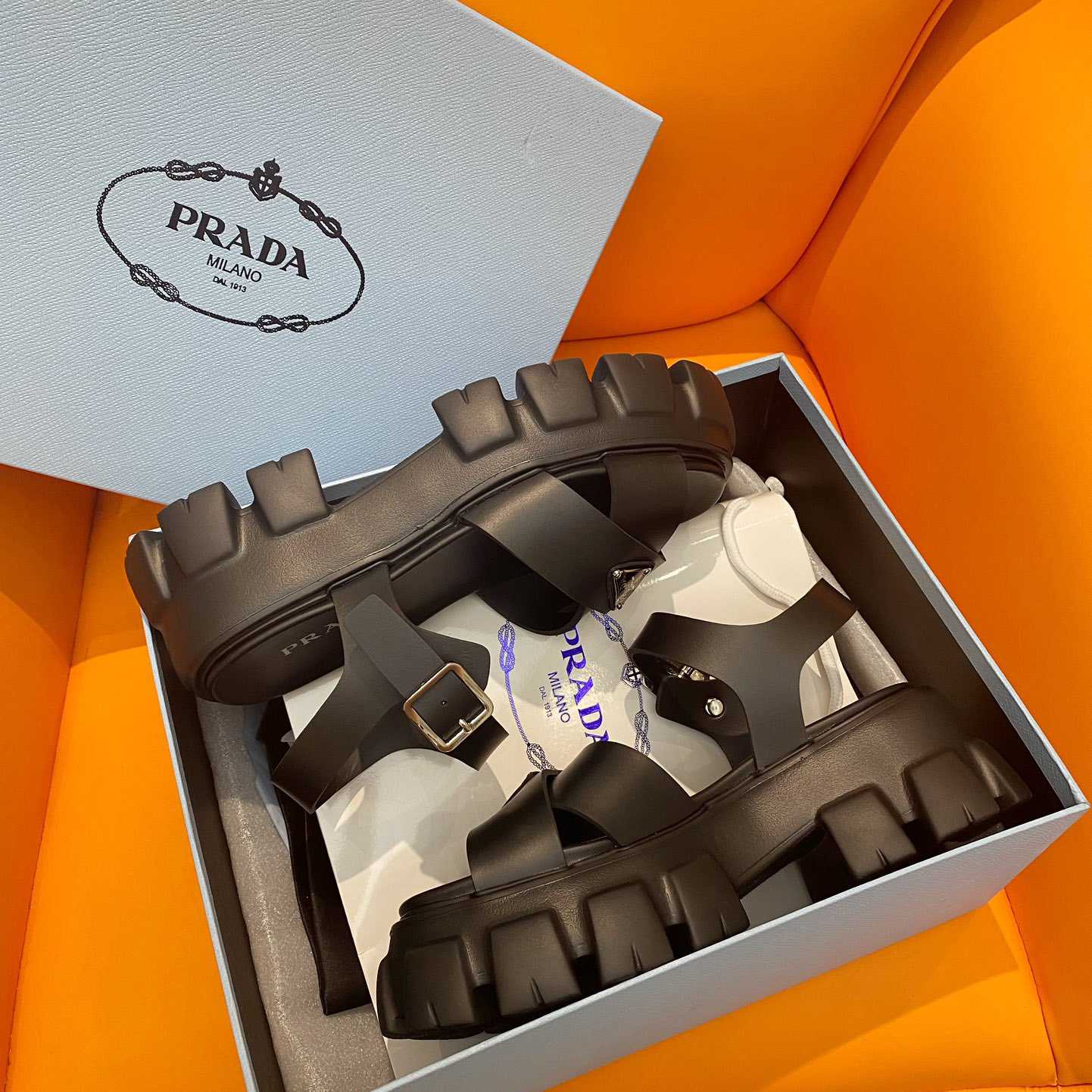 Prada Monolith Rubber Sandals - PerfectKickZ