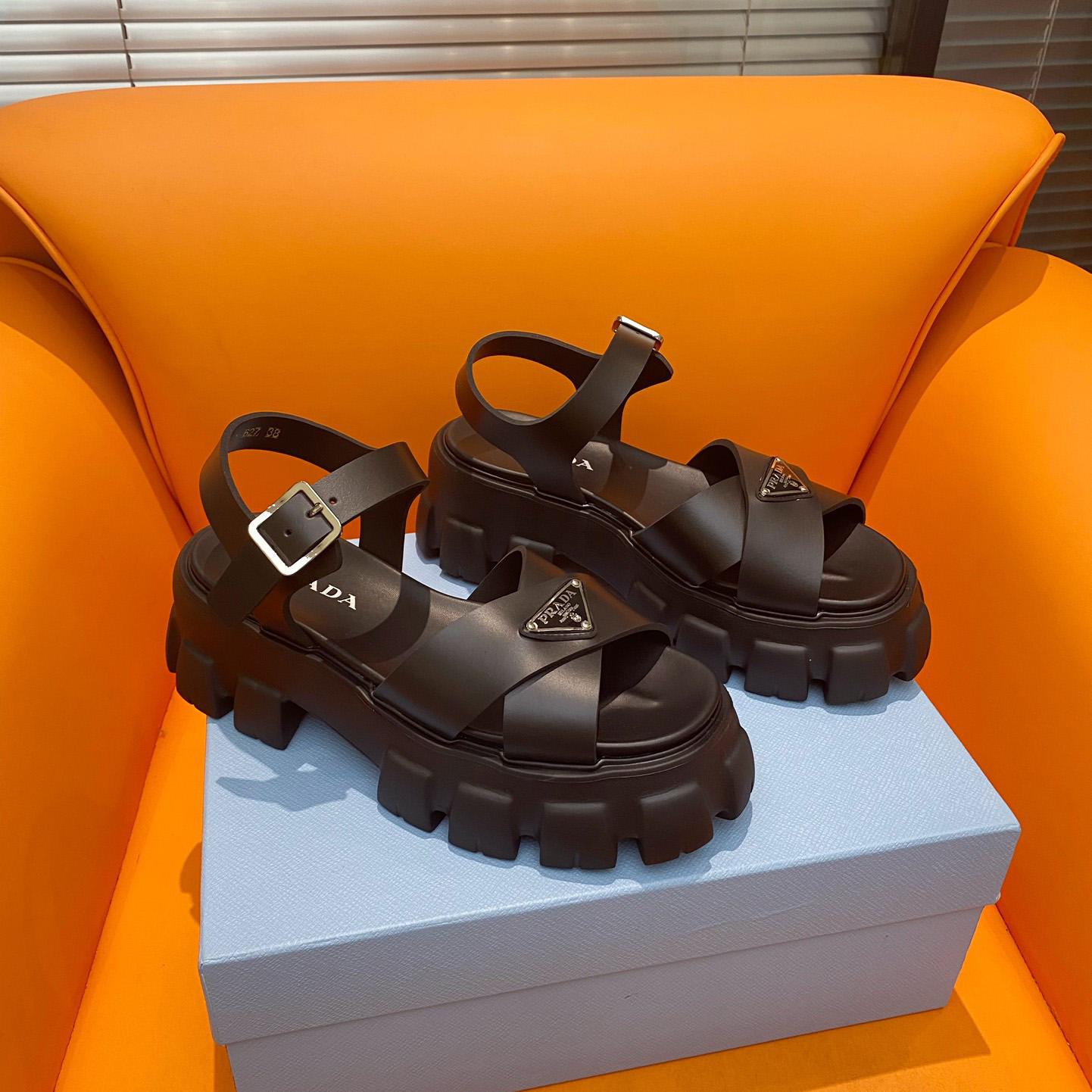 Prada Monolith Rubber Sandals - PerfectKickZ
