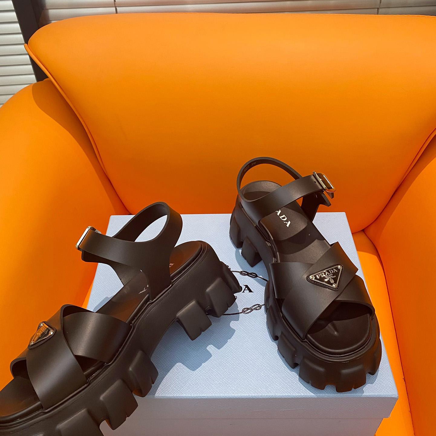 Prada Monolith Rubber Sandals - 