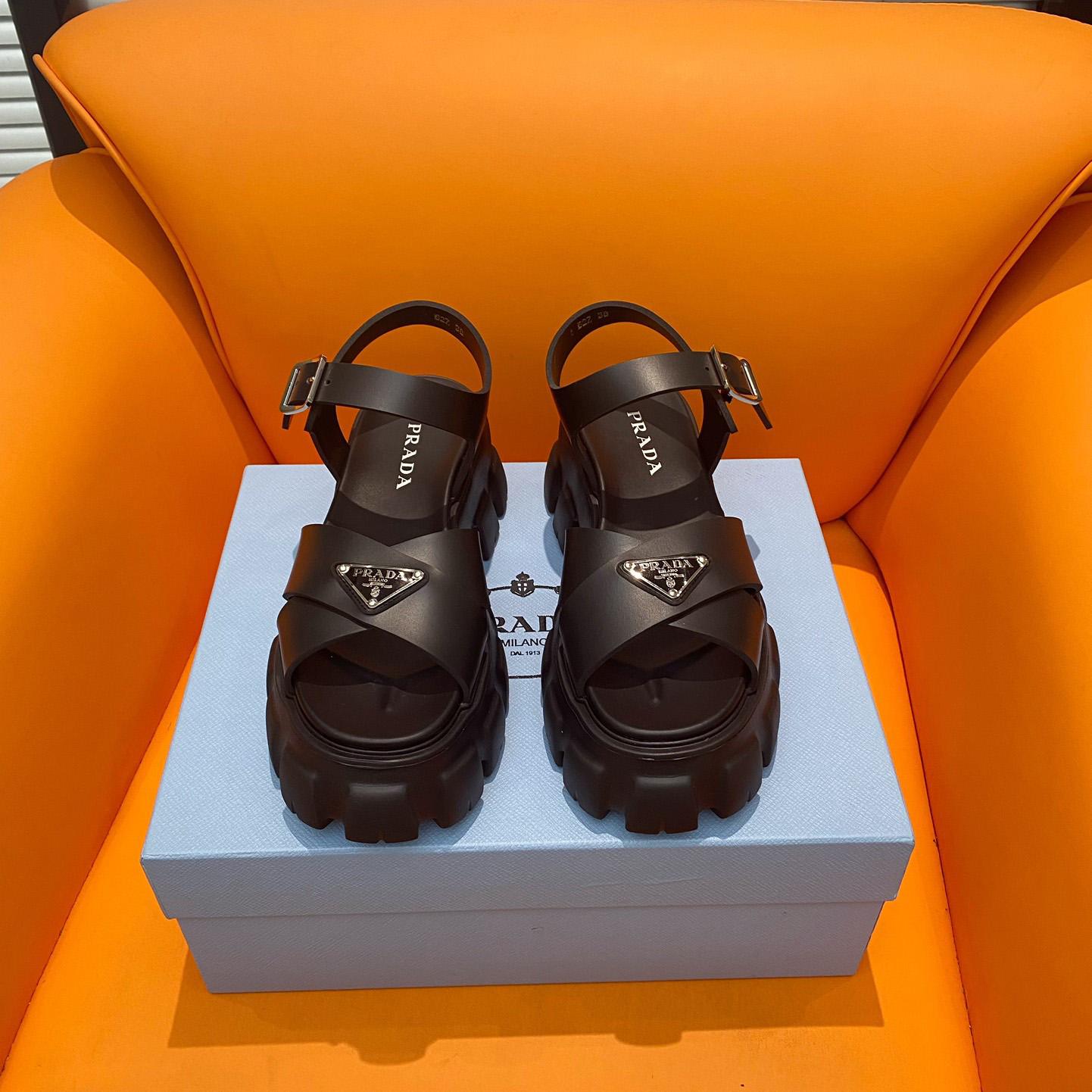 Prada Monolith Rubber Sandals - 