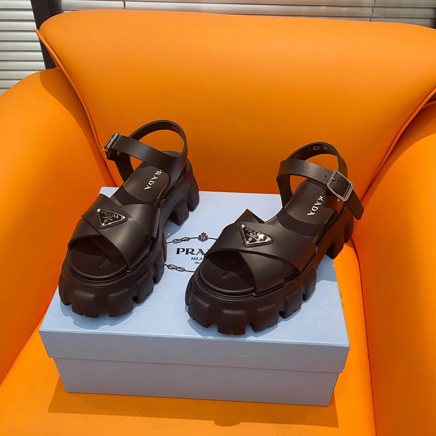 Prada Monolith Rubber Sandals - 