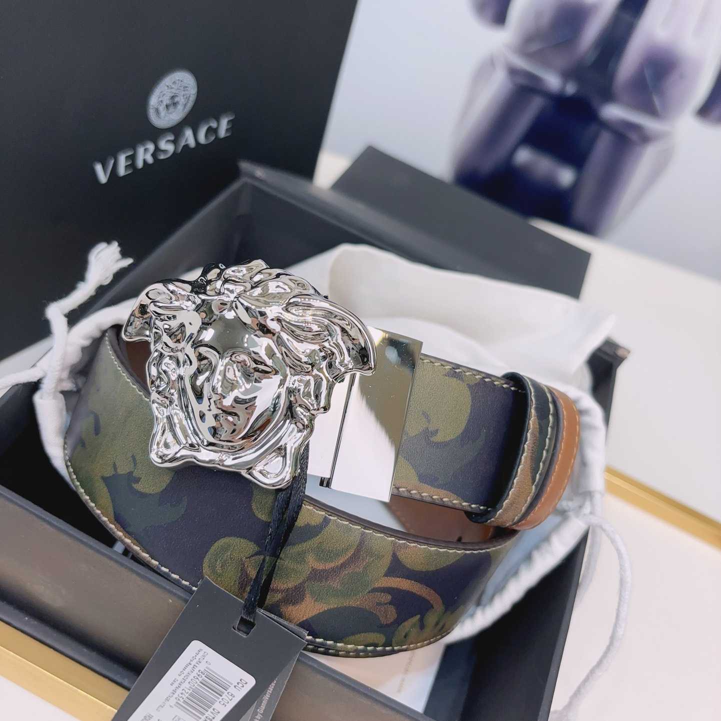 Versace La Medusa Logo-buckle Barocco-print Belt   40mm - PerfectKickZ