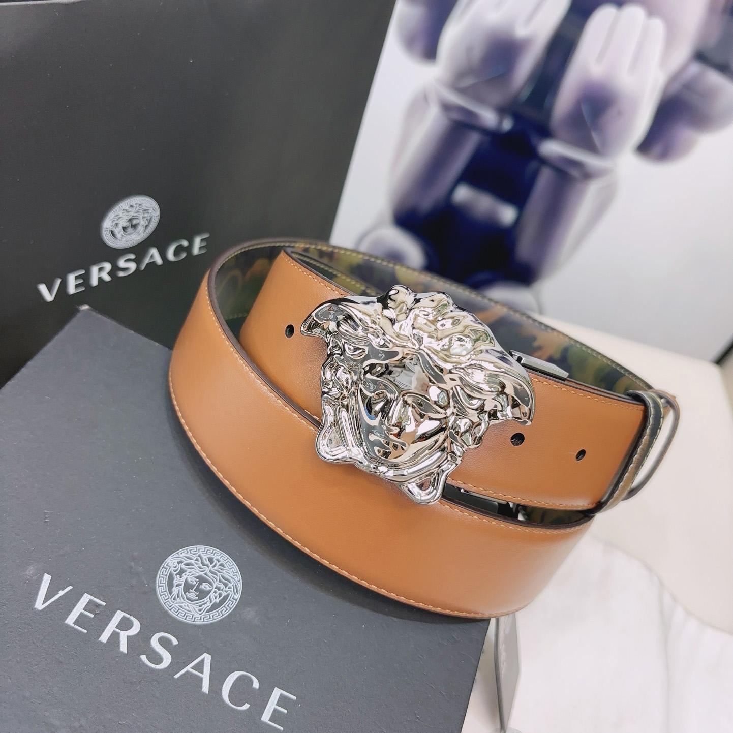 Versace La Medusa Logo-buckle Barocco-print Belt   40mm - PerfectKickZ