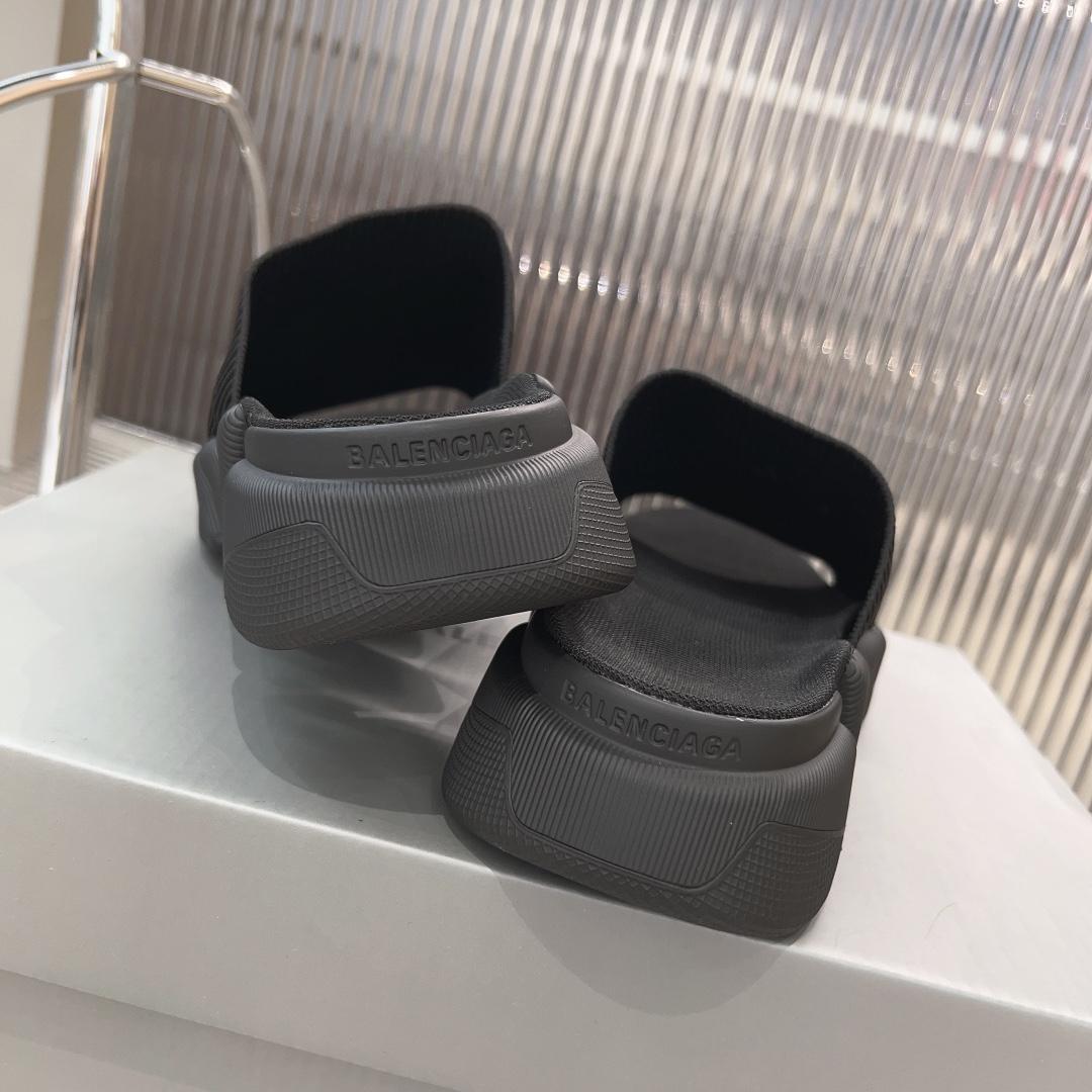 Balenciaga Speed 2.0 Slide Sandal In Black Recycled Knit - PerfectKickZ
