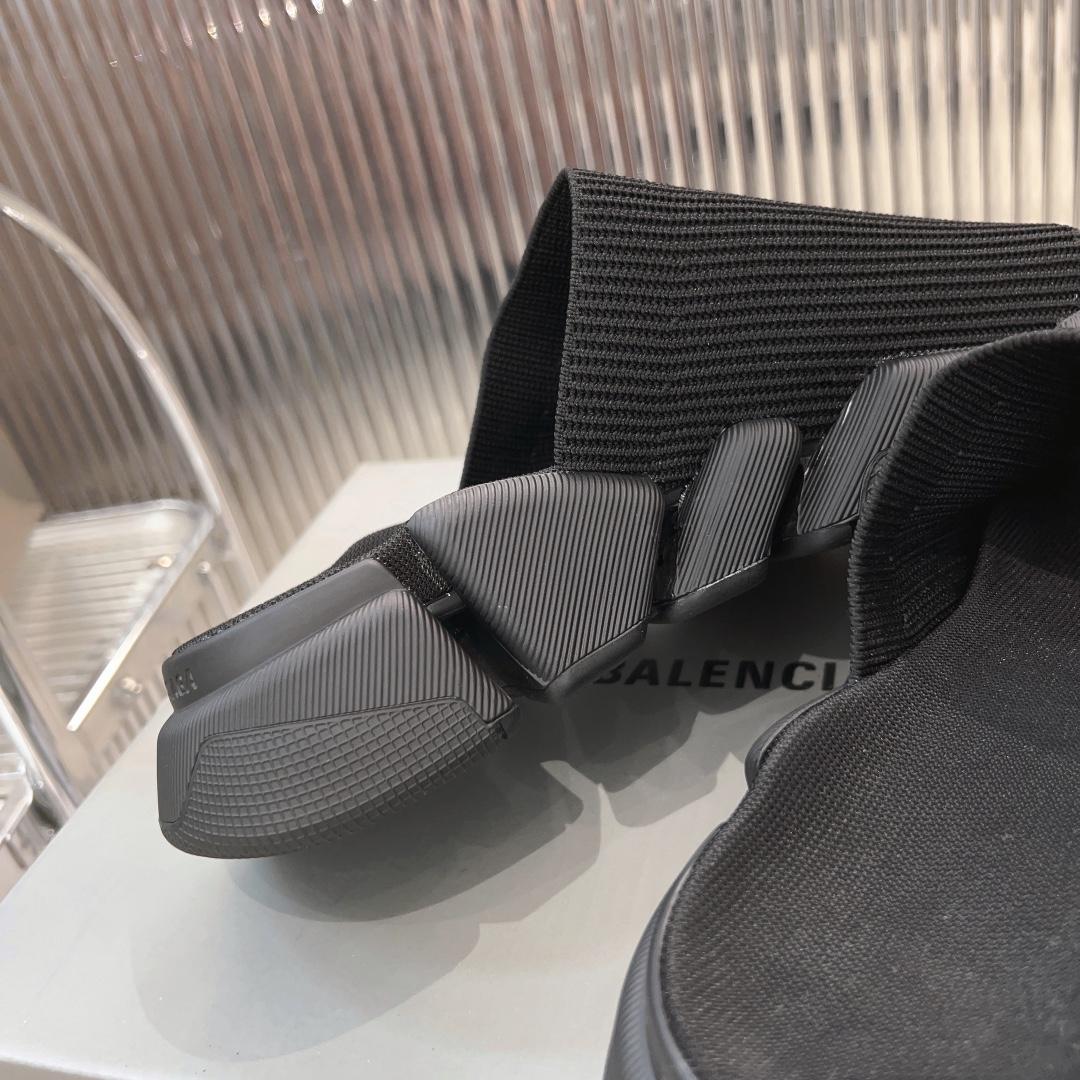 Balenciaga Speed 2.0 Slide Sandal In Black Recycled Knit - PerfectKickZ