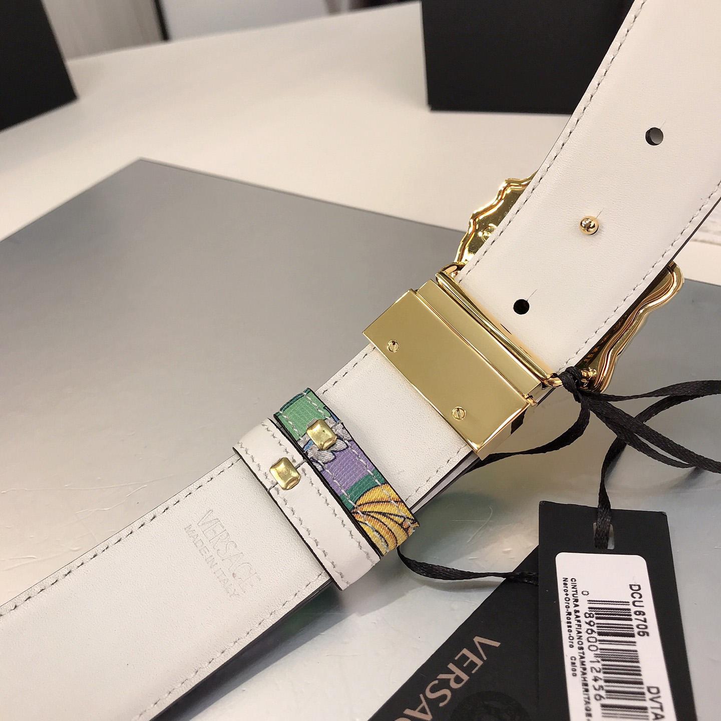 Versace Reversible Barocco Medusa Leather Belt   40mm - PerfectKickZ