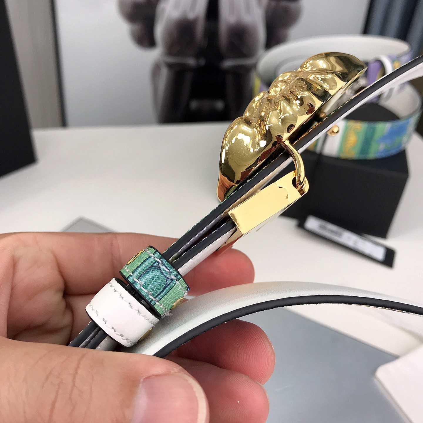 Versace Reversible Barocco Medusa Leather Belt   40mm - PerfectKickZ