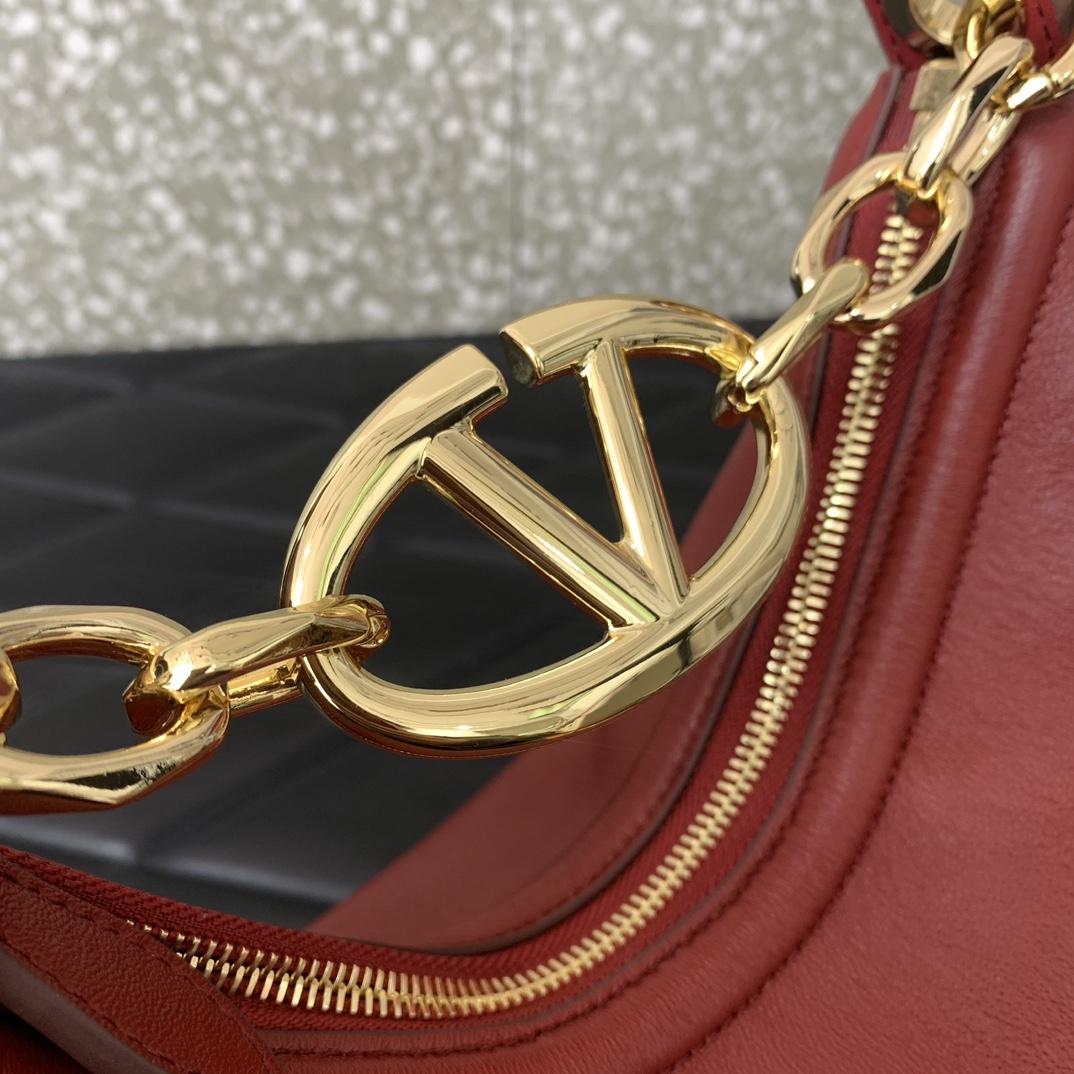 Valenti VLogo Moon Mini Hobo Bag In Nappa Leather With Chain - PerfectKickZ