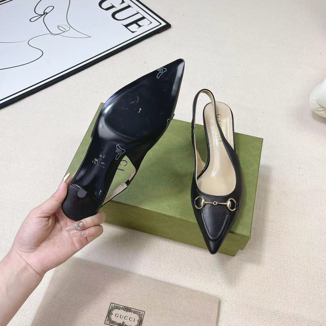 Gucci Women's Horsebit Slingback Pump - PerfectKickZ