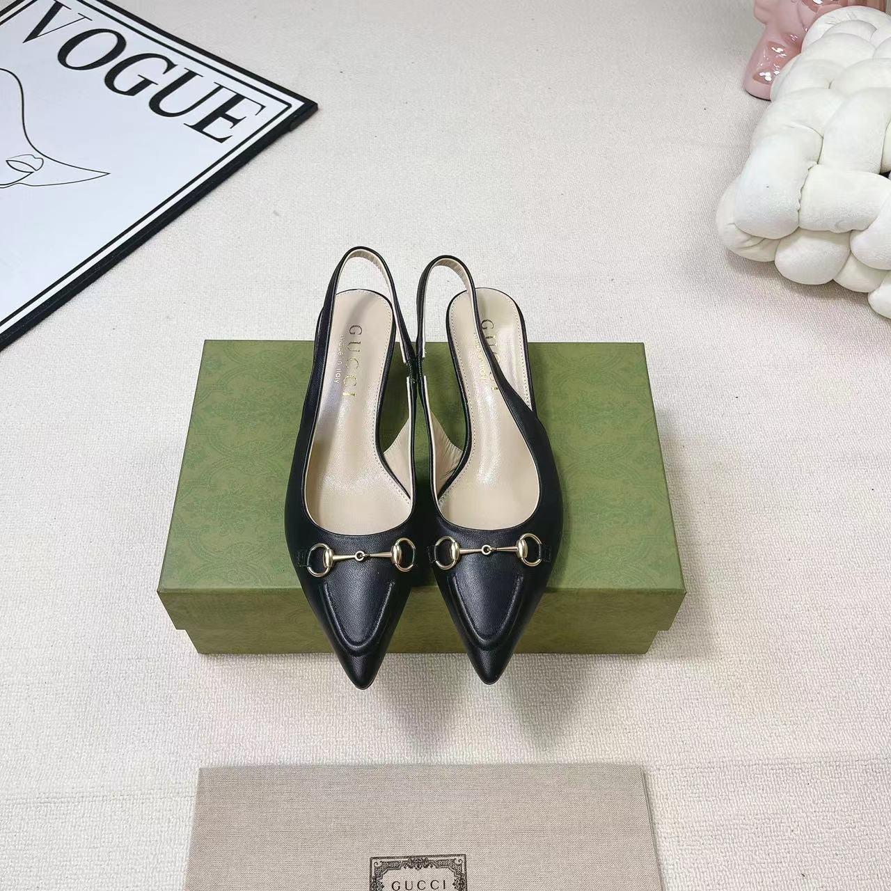 Gucci Women's Horsebit Slingback Pump - PerfectKickZ