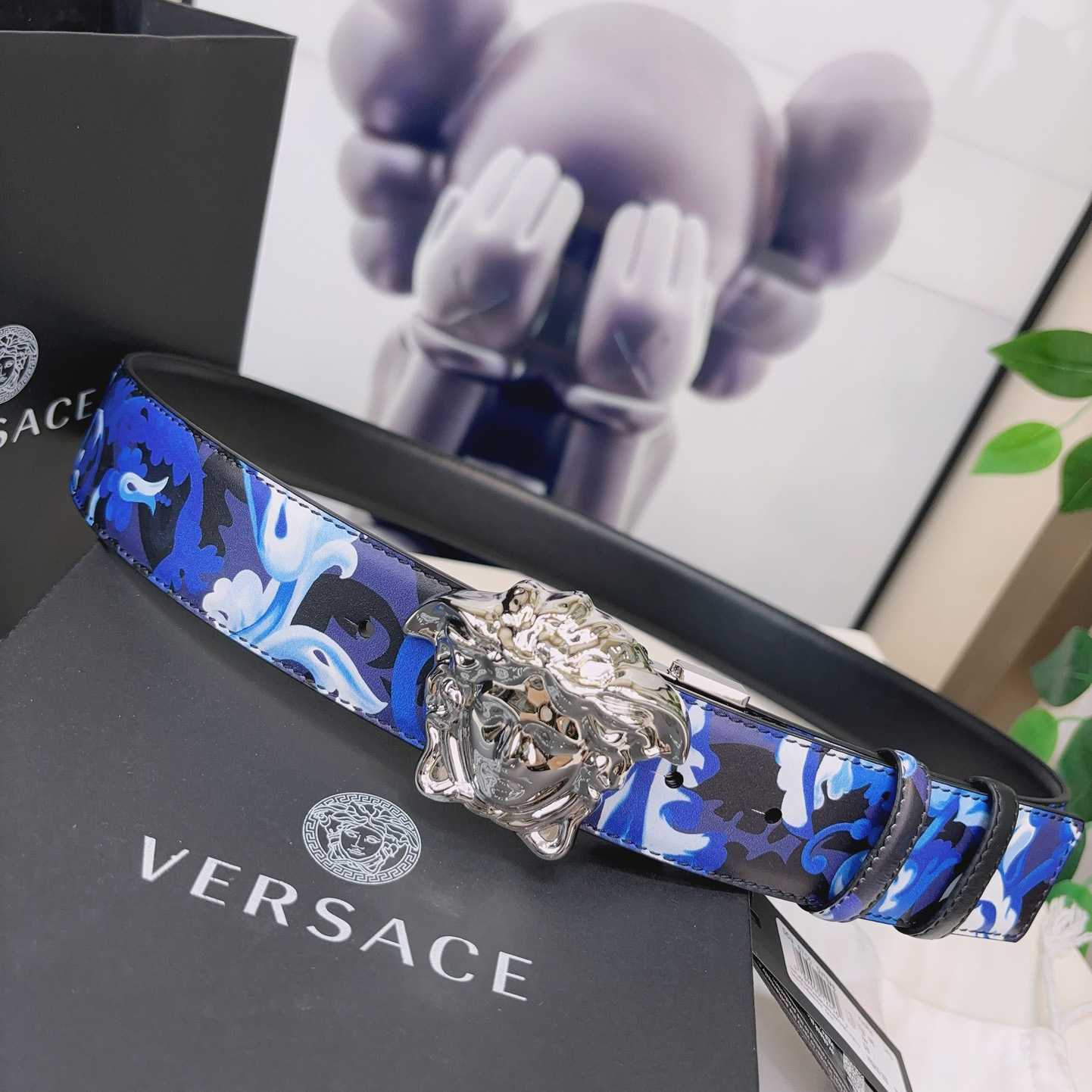 Versace La Medusa Logo-buckle Barocco-print Belt   40mm - PerfectKickZ