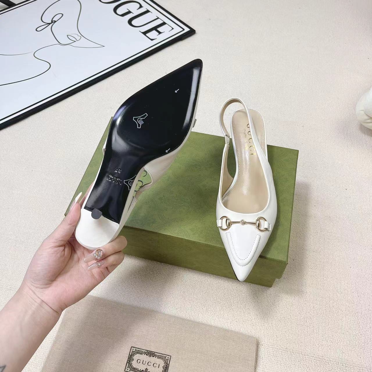 Gucci Women's Horsebit Slingback Pump - PerfectKickZ