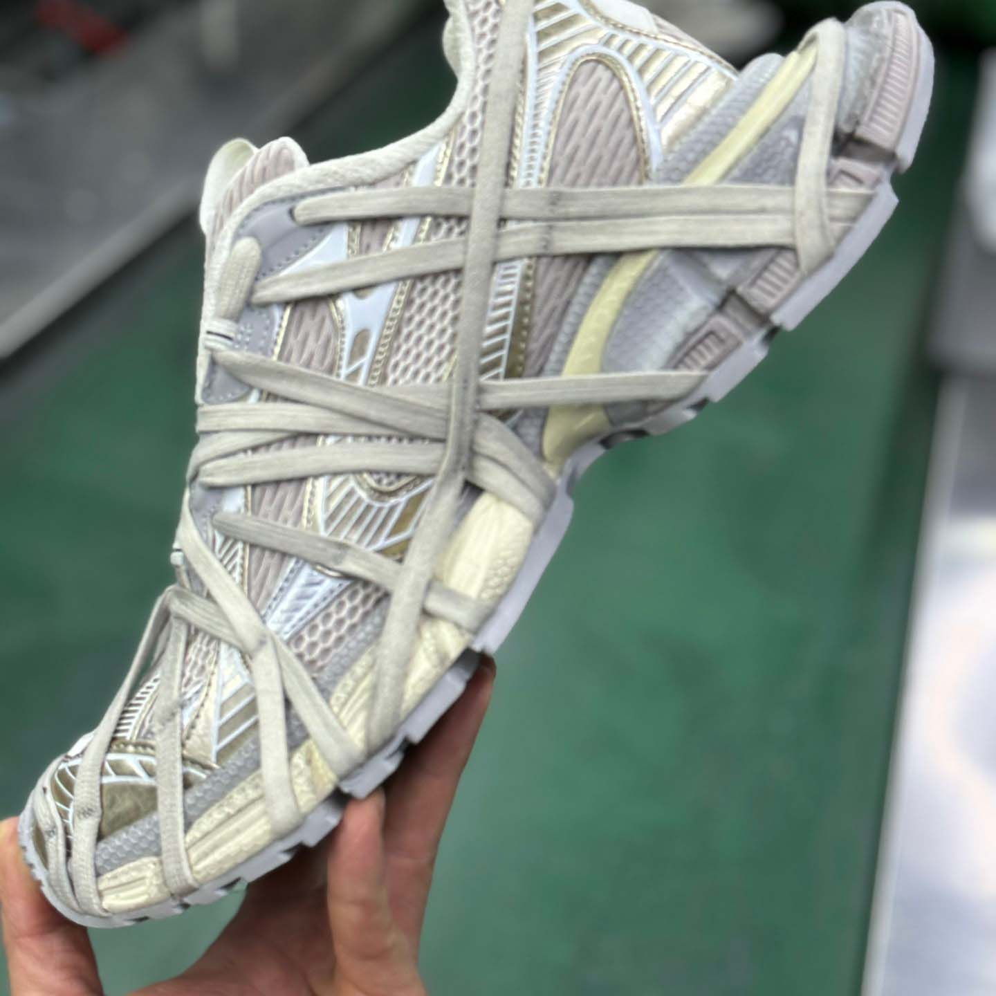Balenciaga 3XL Extreme Lace Sneaker In Light Beige - PerfectKickZ