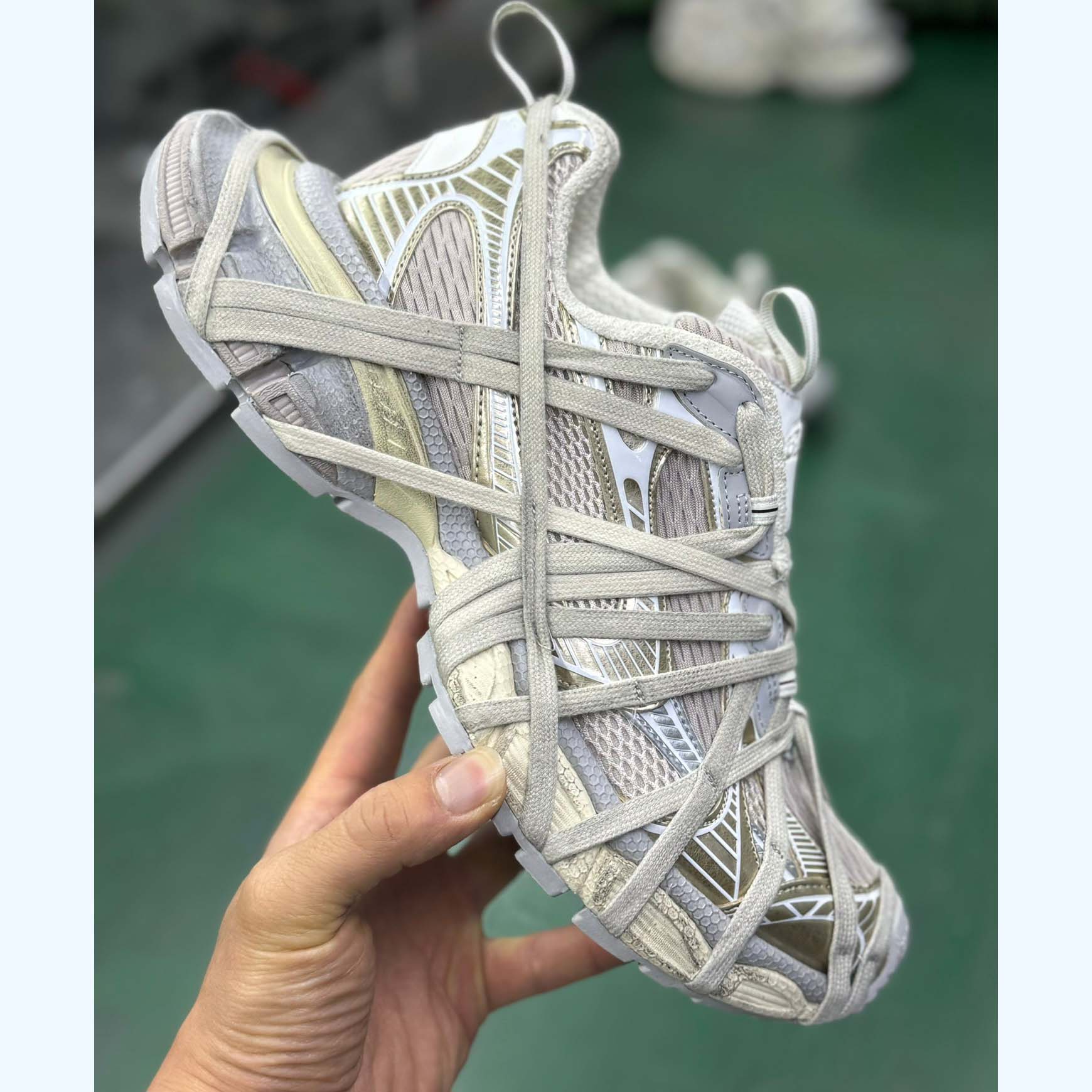 Balenciaga 3XL Extreme Lace Sneaker In Light Beige - PerfectKickZ