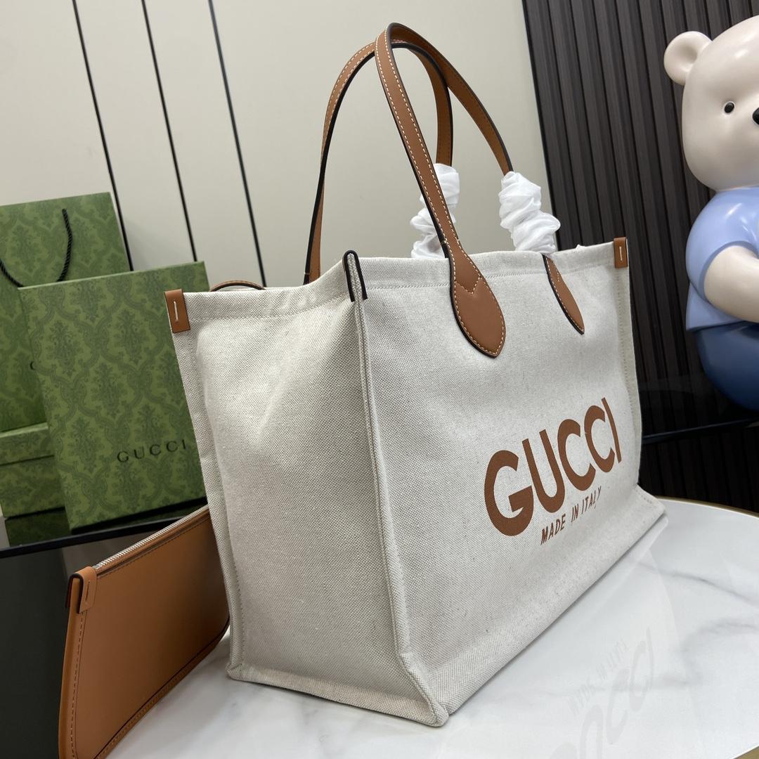 Gucci Medium Tote Bag With Gucci Print - PerfectKickZ