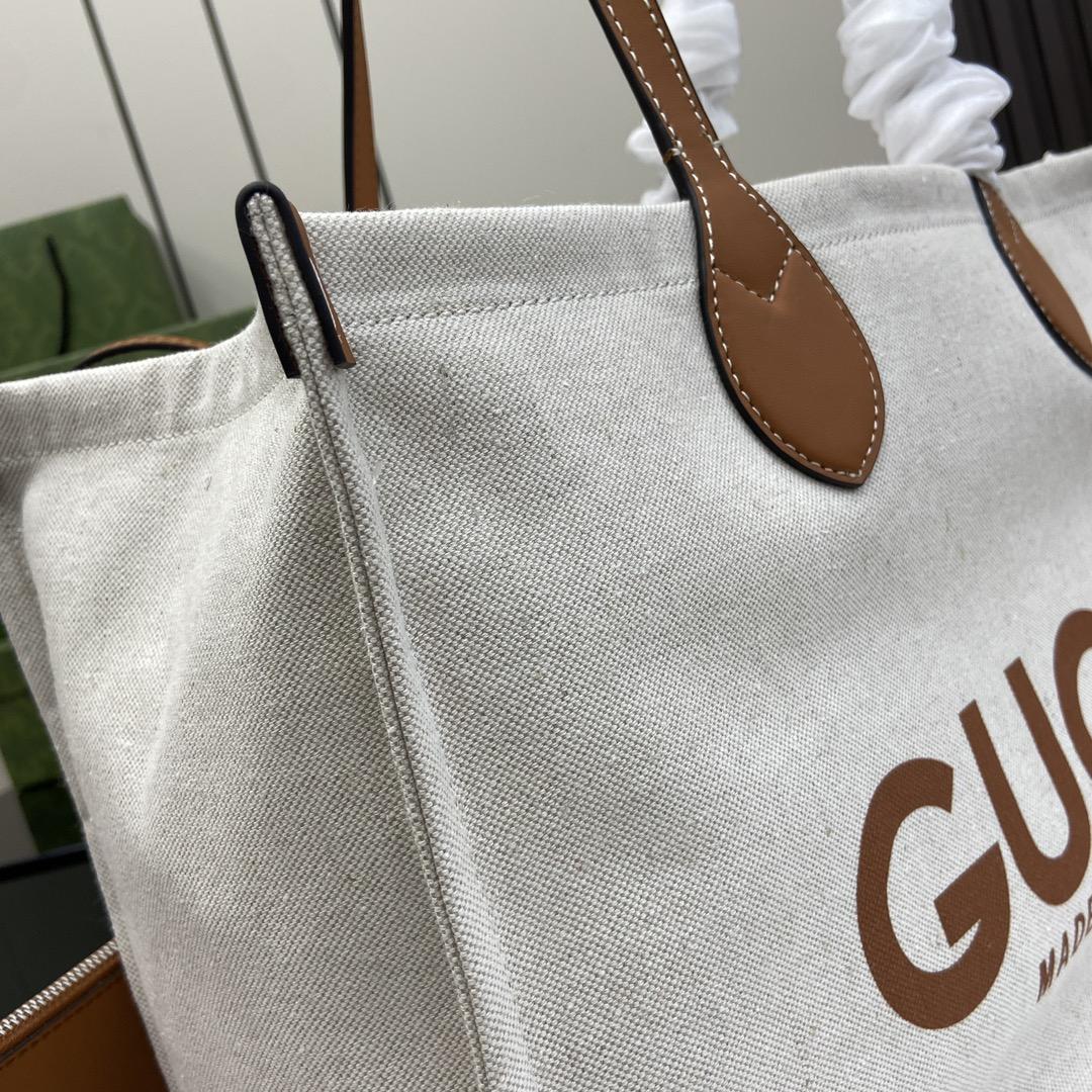 Gucci Medium Tote Bag With Gucci Print - PerfectKickZ