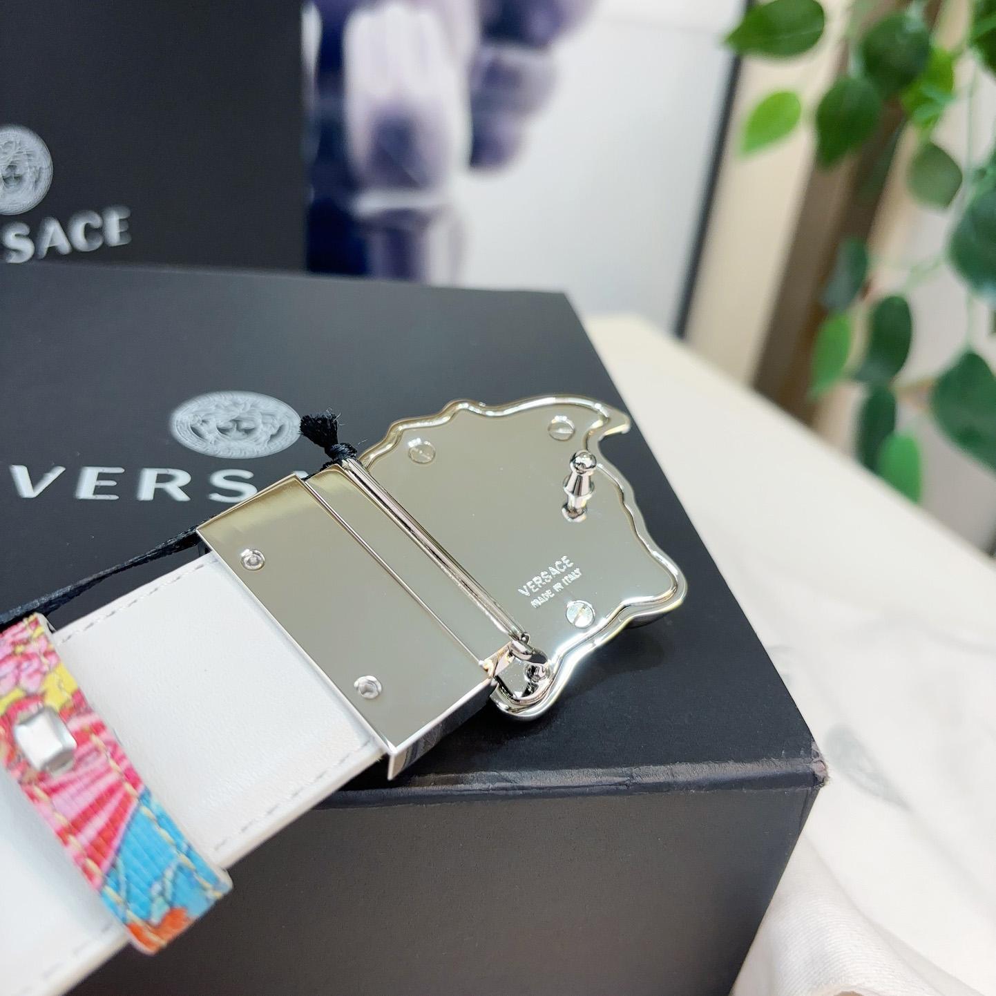 Versace Leather Waist Belt    40mm - PerfectKickZ
