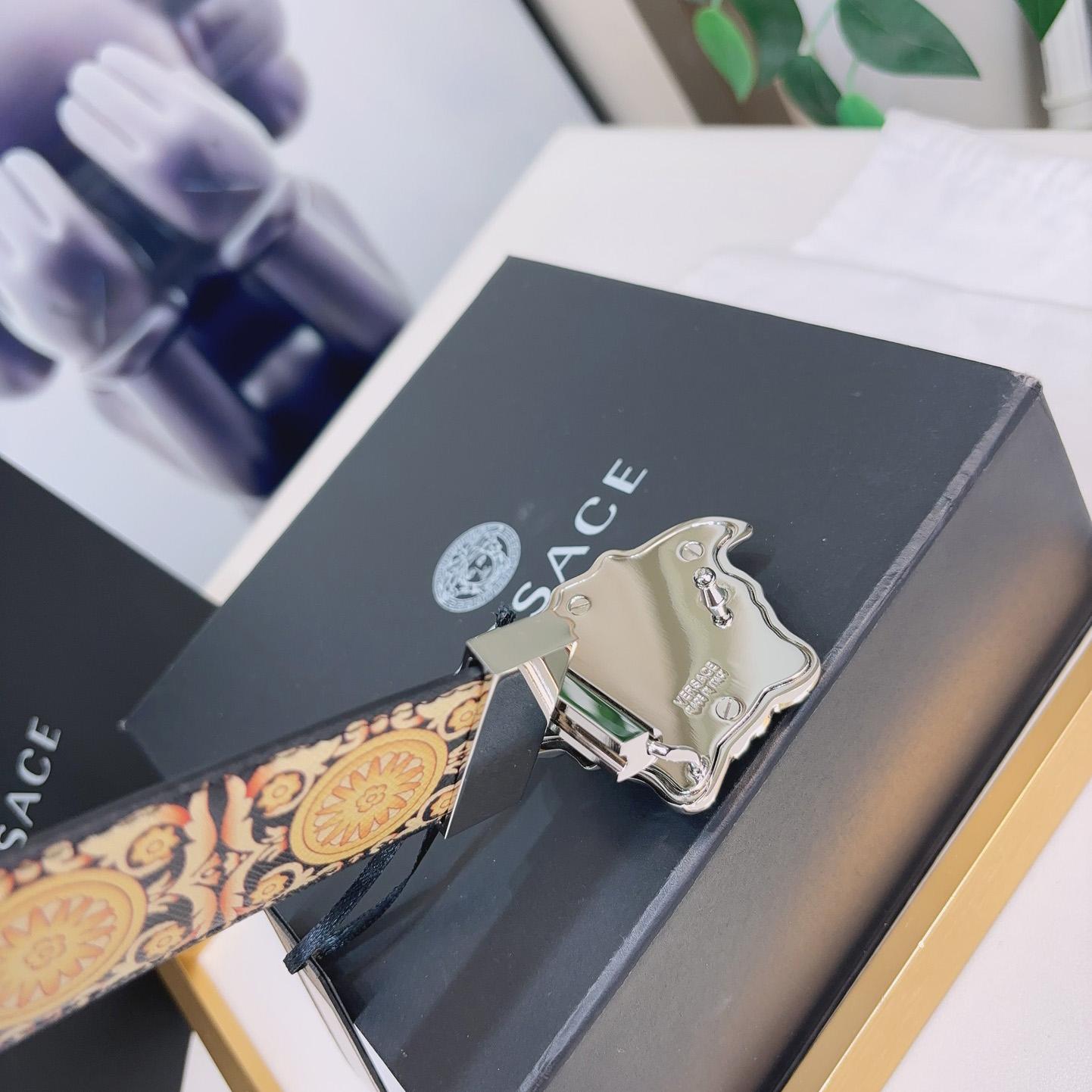 Versace La Medusa Logo-buckle Barocco-print Belt   40mm - PerfectKickZ