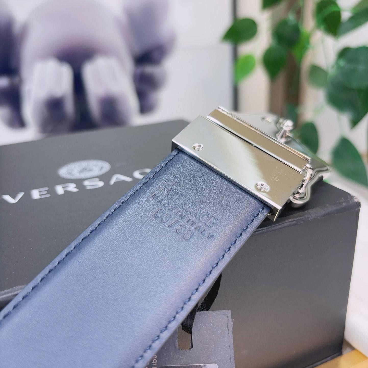 Versace La Medusa Logo-buckle Barocco-print Belt   40mm - PerfectKickZ