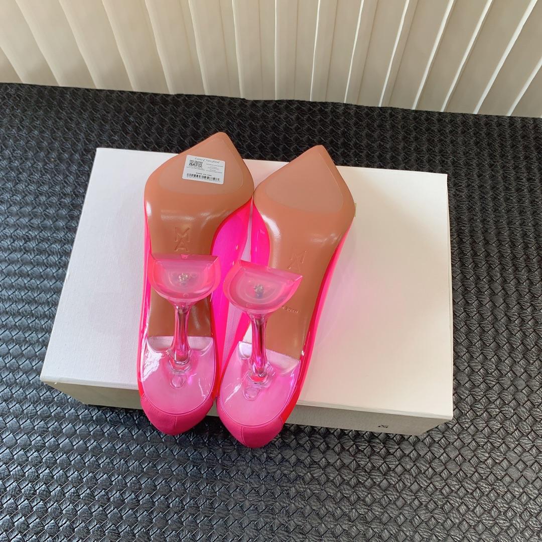 Amina Muaddi Begum Glass Pink Slingbacks - PerfectKickZ