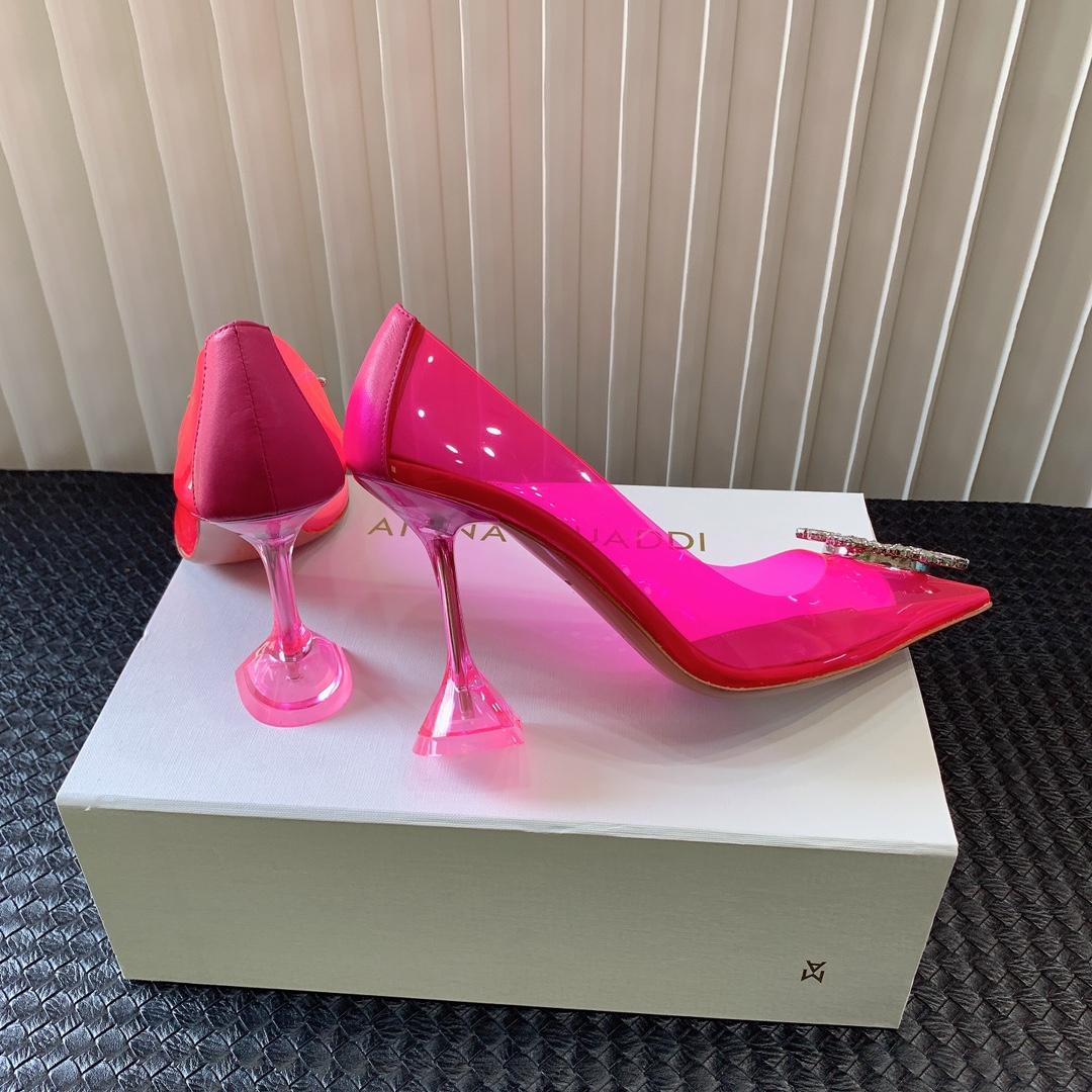 Amina Muaddi Begum Glass Pink Slingbacks - PerfectKickZ