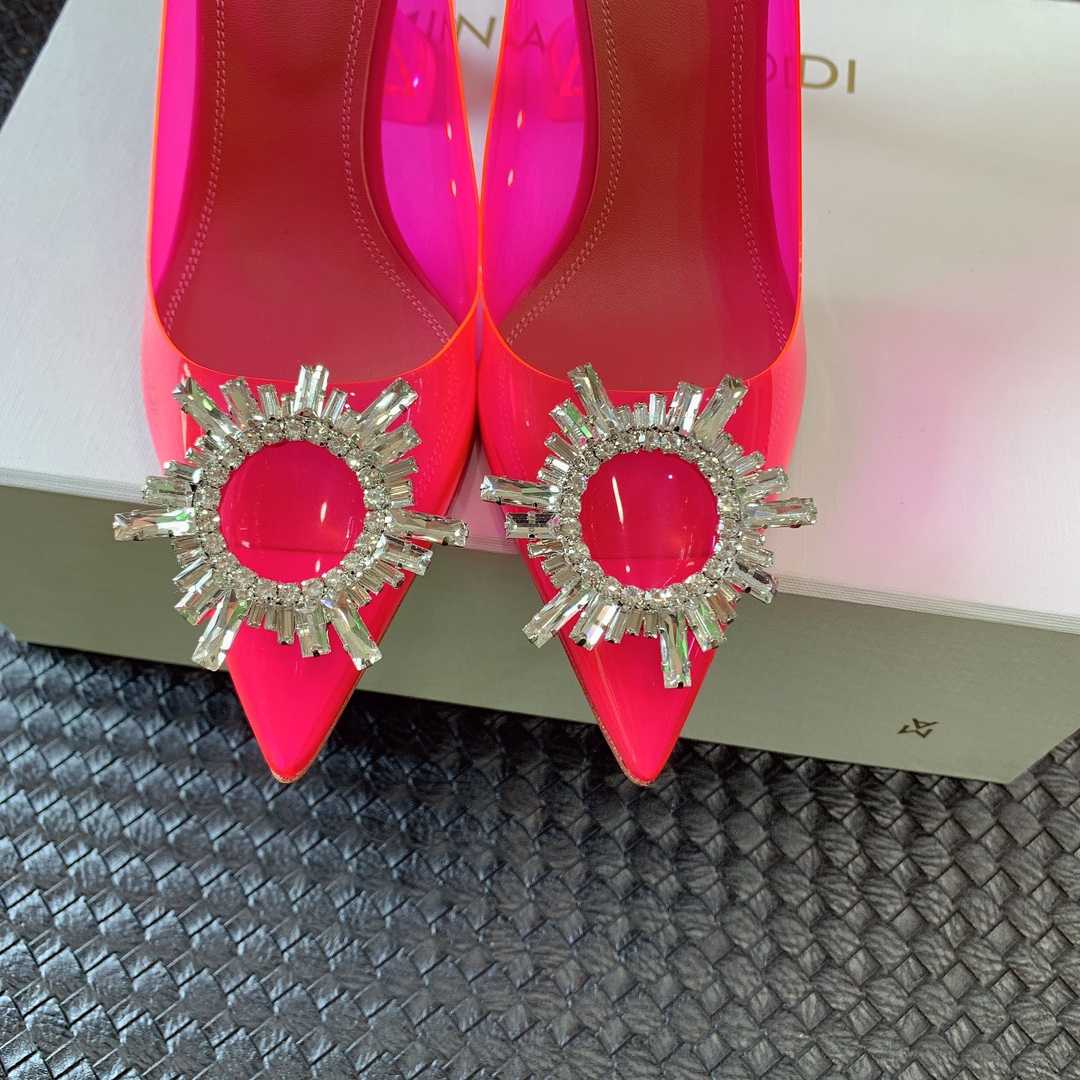Amina Muaddi Begum Glass Pink Slingbacks - PerfectKickZ