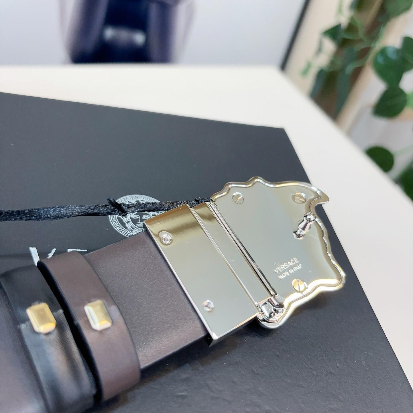 Versace Reversible Leather Belt    40mm - PerfectKickZ