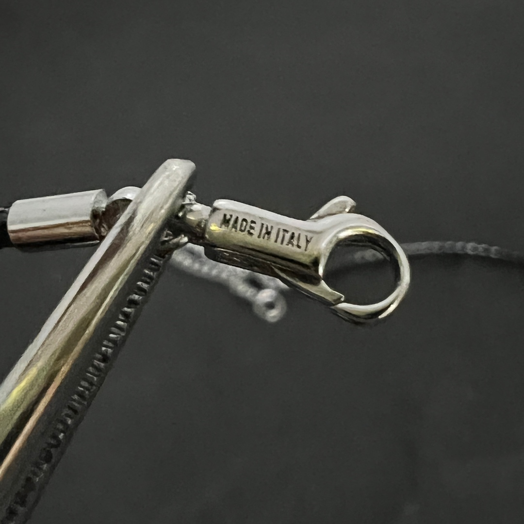 Celine CŒUR Triomphe Necklace In Brass With Rhodium Finish And Cotton - PerfectKickZ