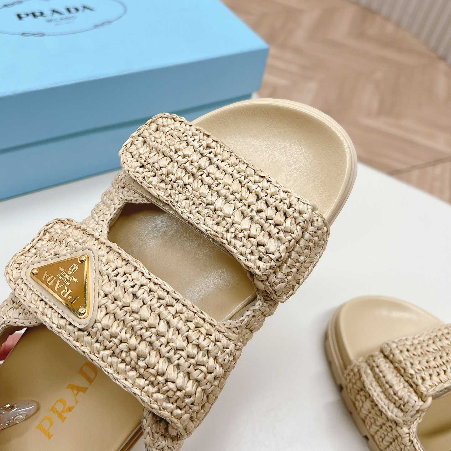 Prada Woven Fabric Sandals - PerfectKickZ