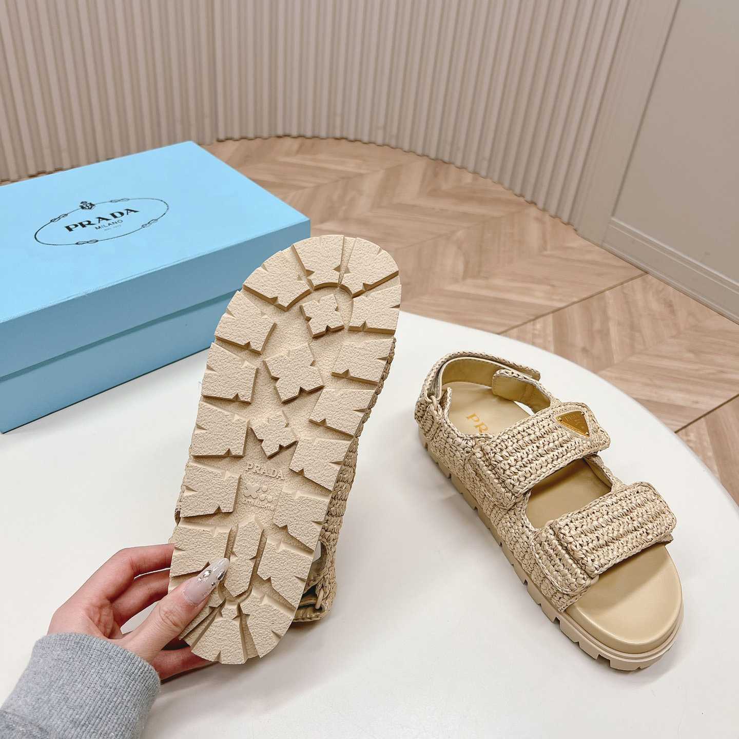 Prada Woven Fabric Sandals - PerfectKickZ