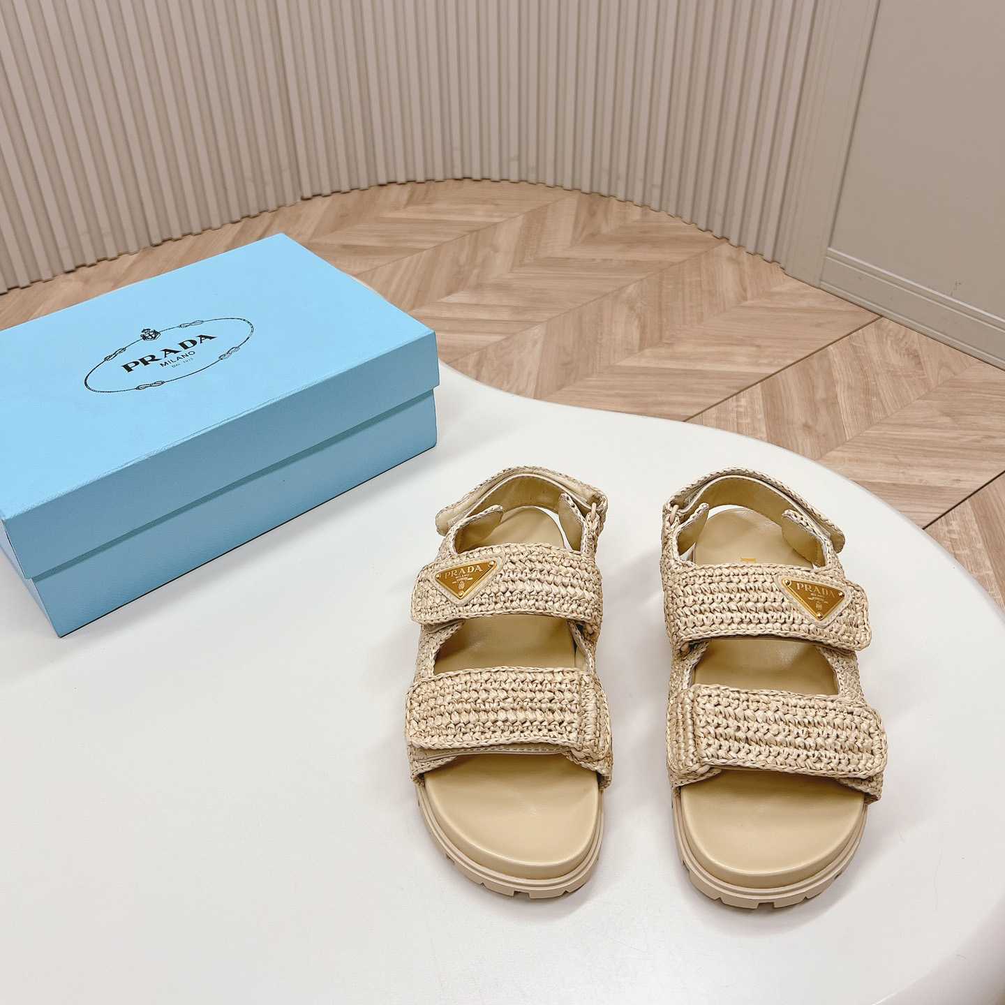 Prada Woven Fabric Sandals - PerfectKickZ