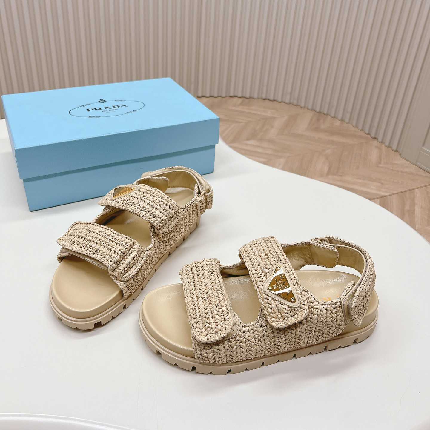 Prada Woven Fabric Sandals - PerfectKickZ