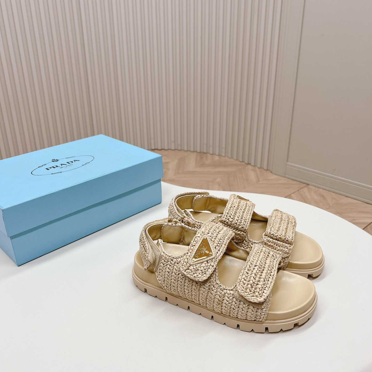 Prada Woven Fabric Sandals - PerfectKickZ