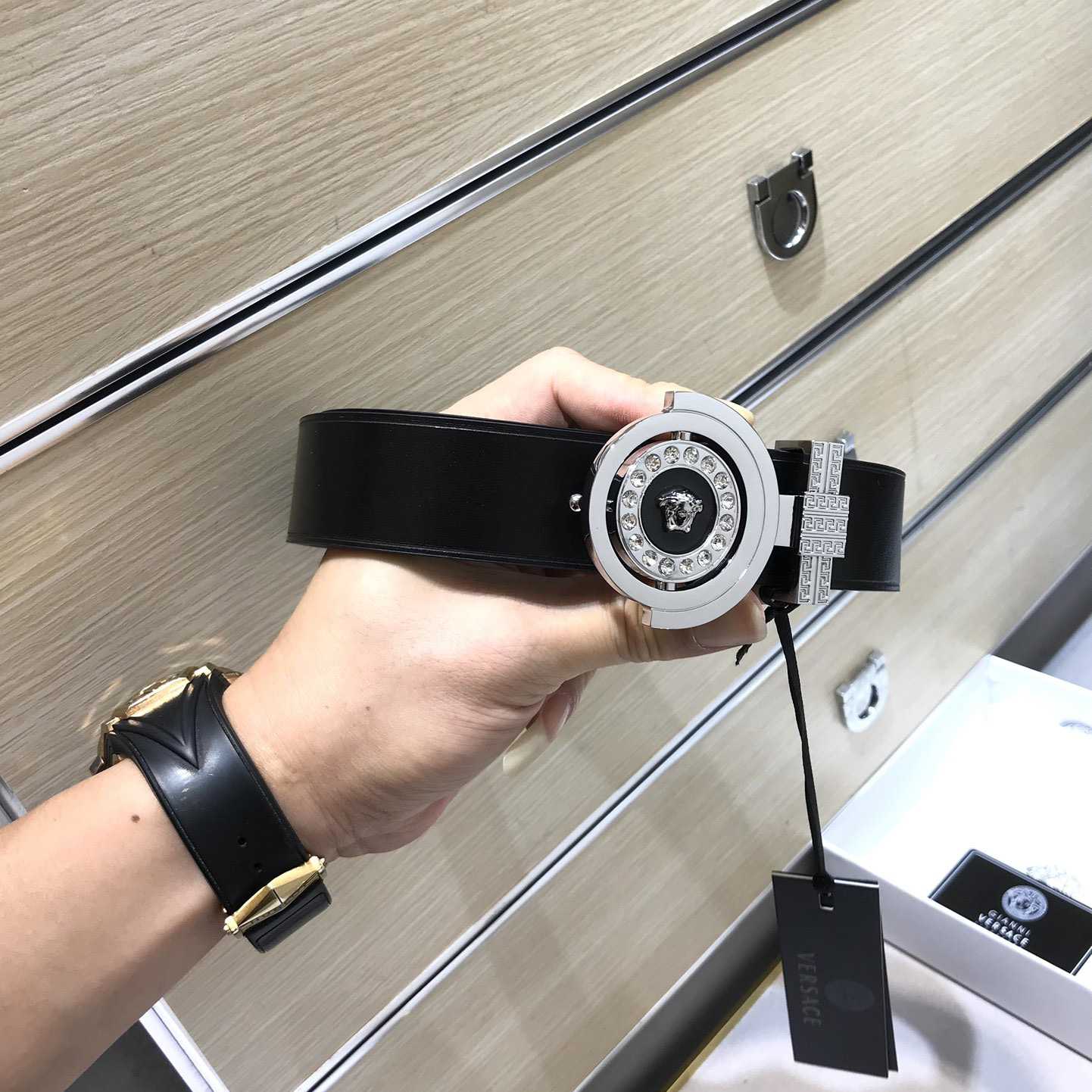 Versace Leather Belt   35mm - PerfectKickZ