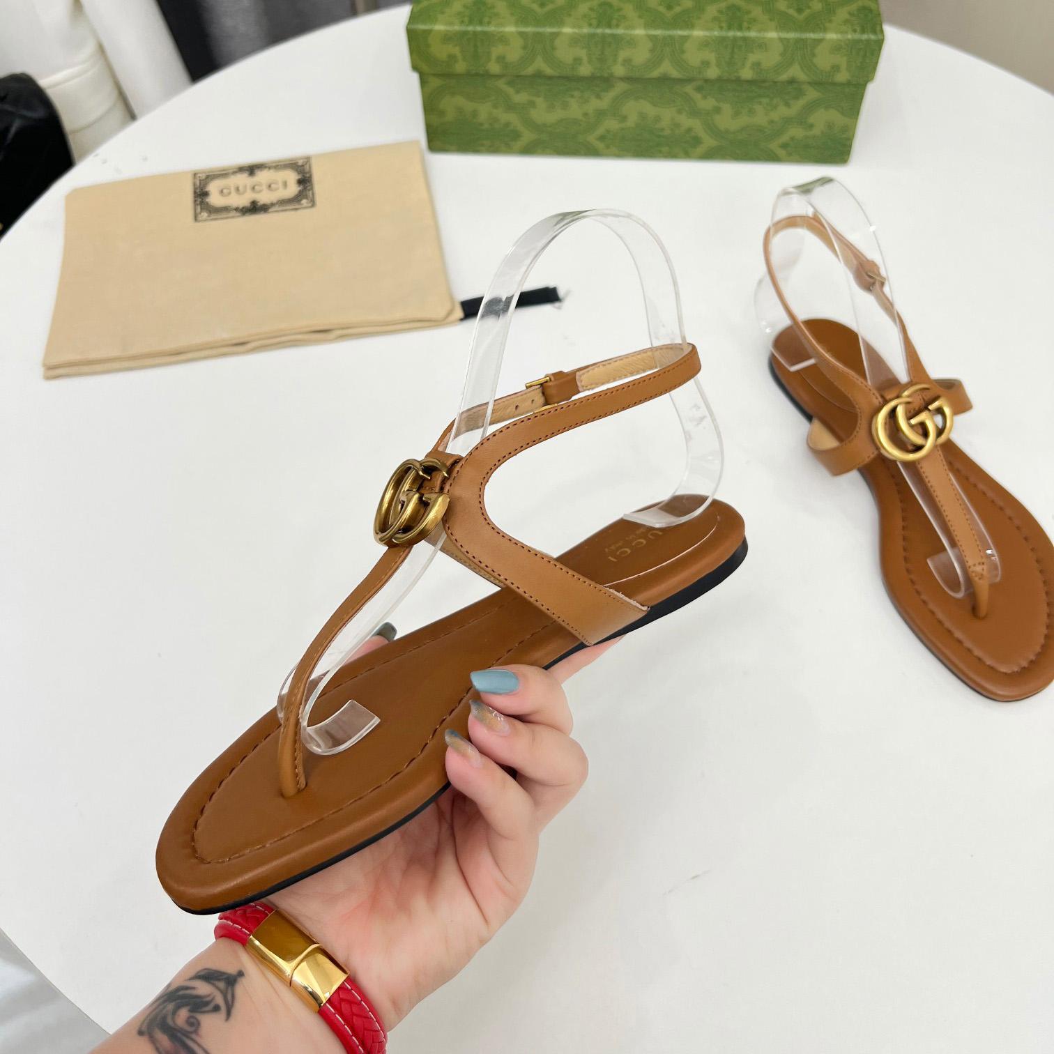 Gucci Women's Double G Thong Sandal - PerfectKickZ