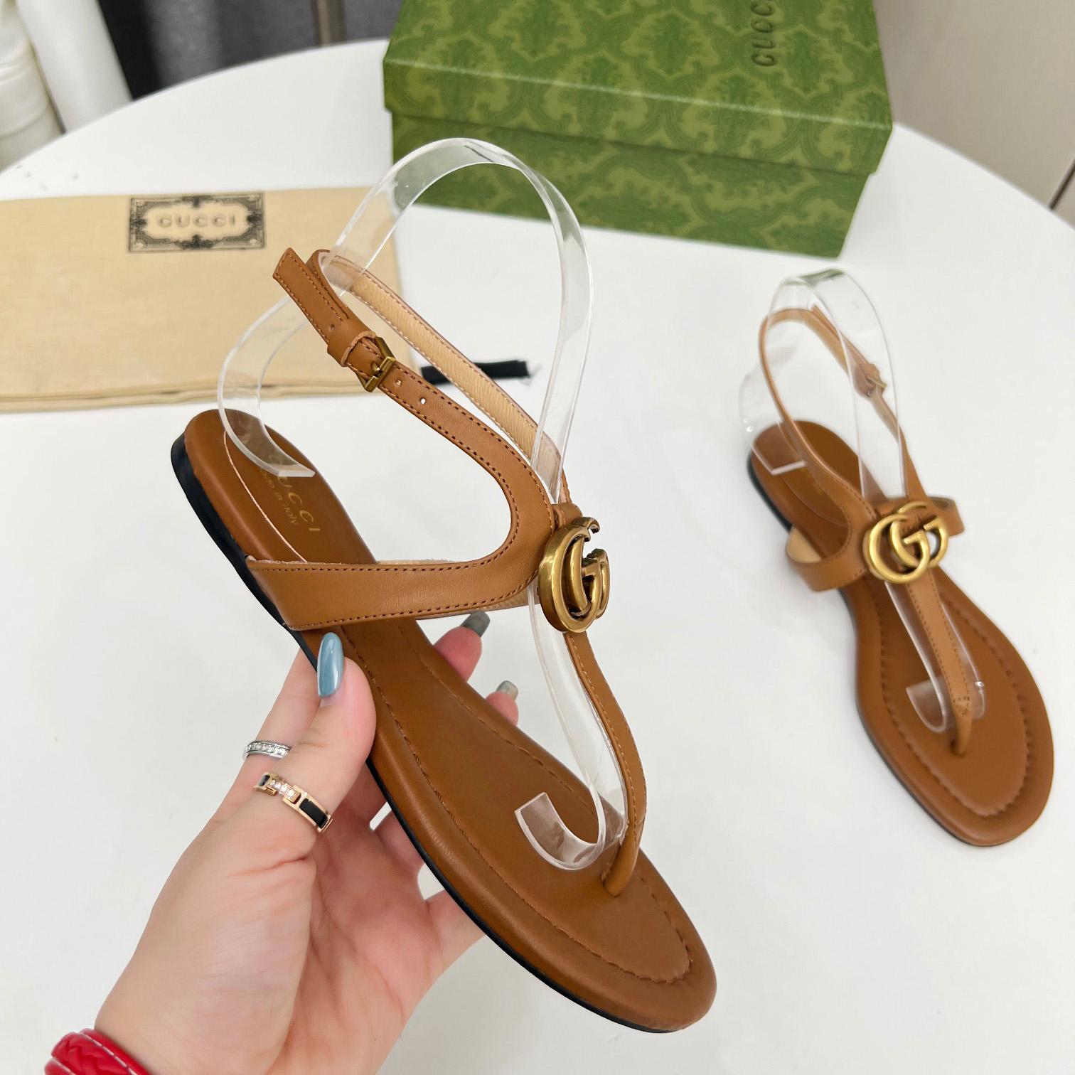 Gucci Women's Double G Thong Sandal - PerfectKickZ
